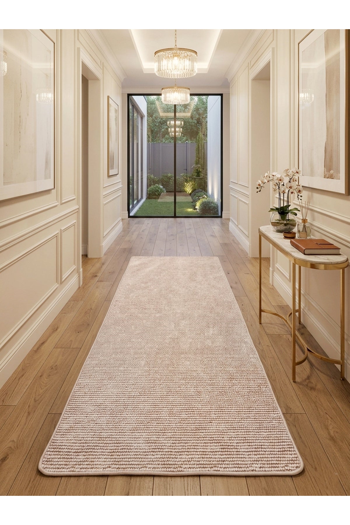 Modern Siyah Renk Lateks Taban Salon ve Yolluk Antre Halı