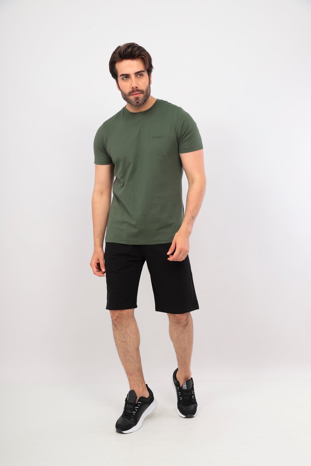 Erkek Bisiklet Yaka Tişört Kısa Kollu Basic Pamuklu Günlük Rahat T-Shirt