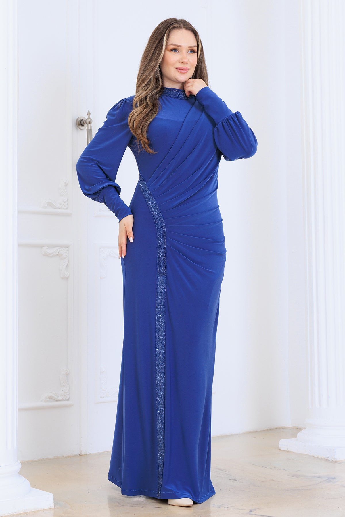 Eleni̇ Taşli Tesettür Abi̇ye Elbi̇se