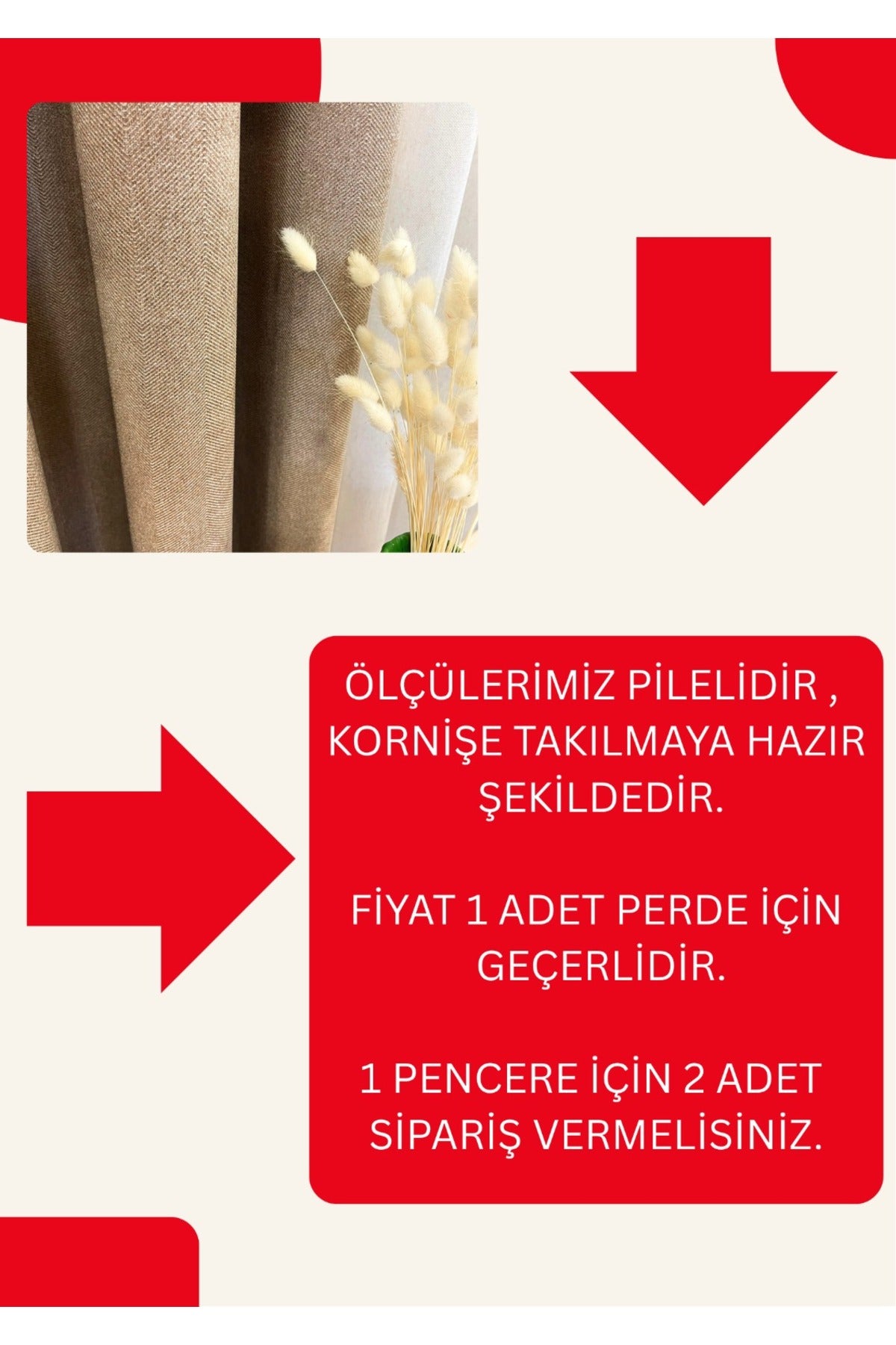 Jakar Zemin Varaklı Desen 1/3 Sık Pile Fon Perde - Bej - Altın Varaklı