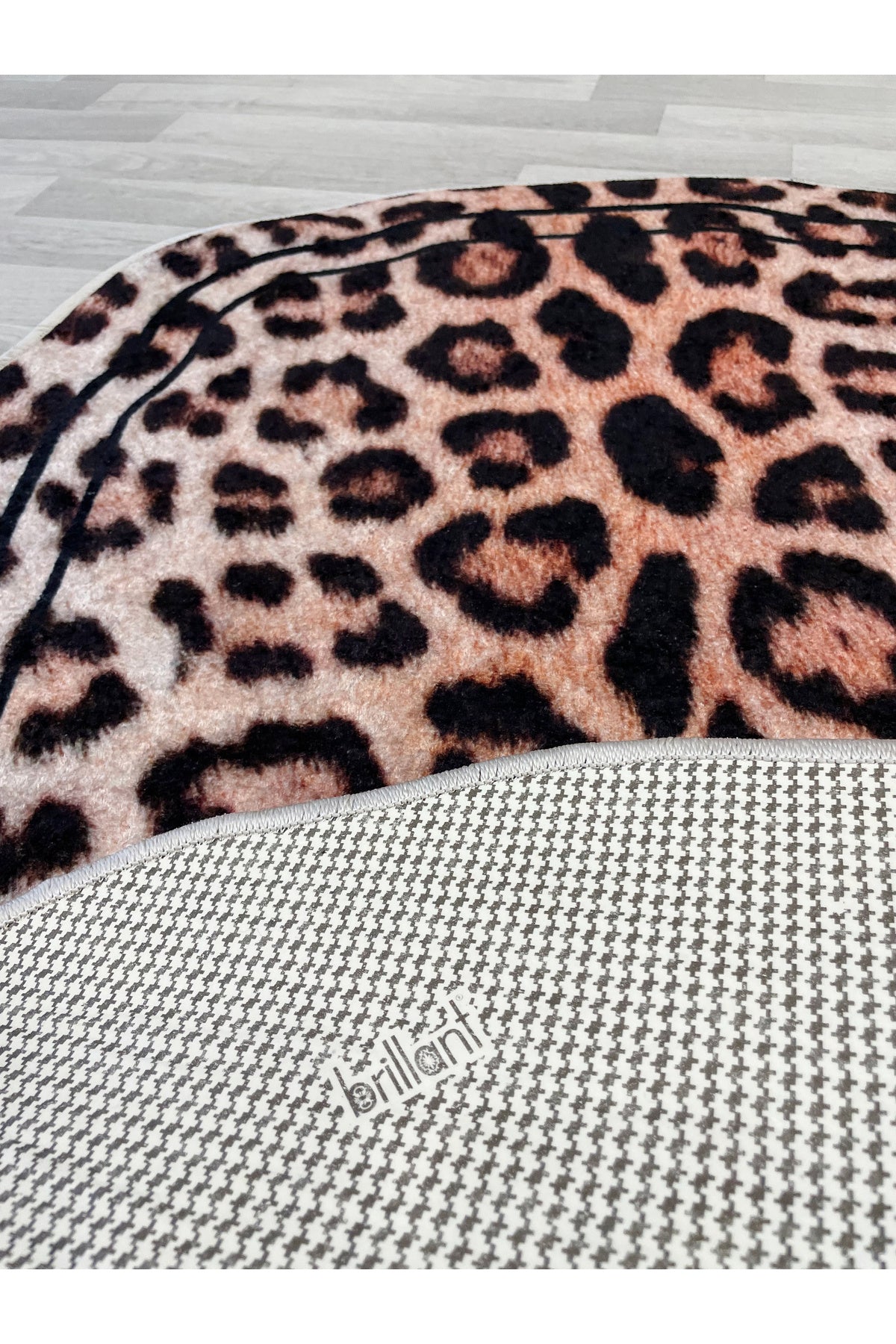 2'li Leopar Desen Lateks Taban Banyo Paspası (70x110-45x55)