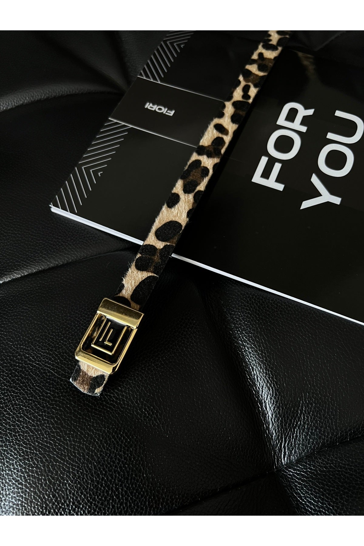F Logolu Gold Tokalı Leopar Kadın Kemeri, Gold Kadın Kemeri, Pantolon Kemeri, Ceket Kemeri