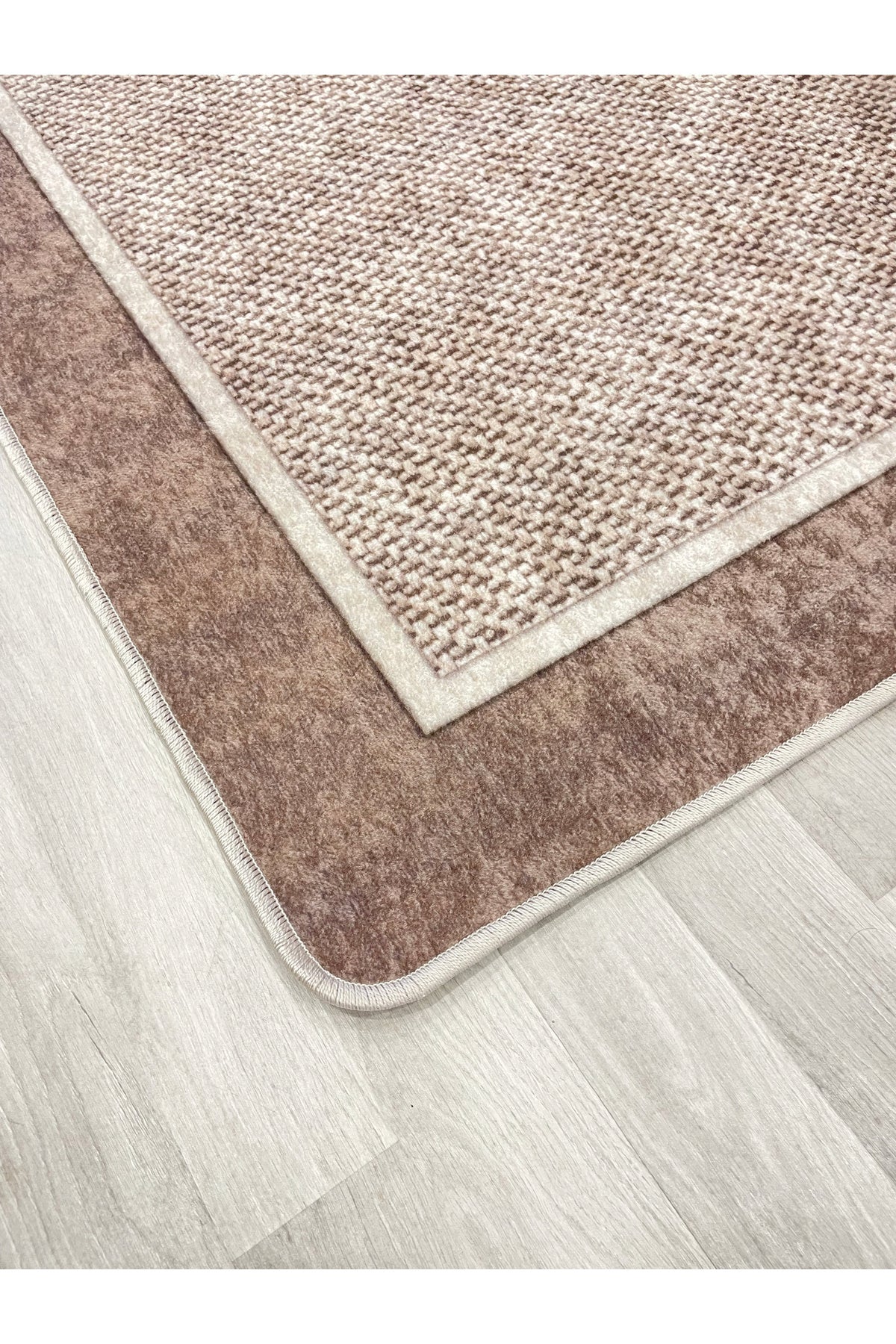 Hasır Jüt Sisal Görünümlü Bordürlü Lateks Taban Salon ve Yolluk Antre Halı