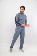 Men's Dark Gray College Collar Rashell Sweat Suit