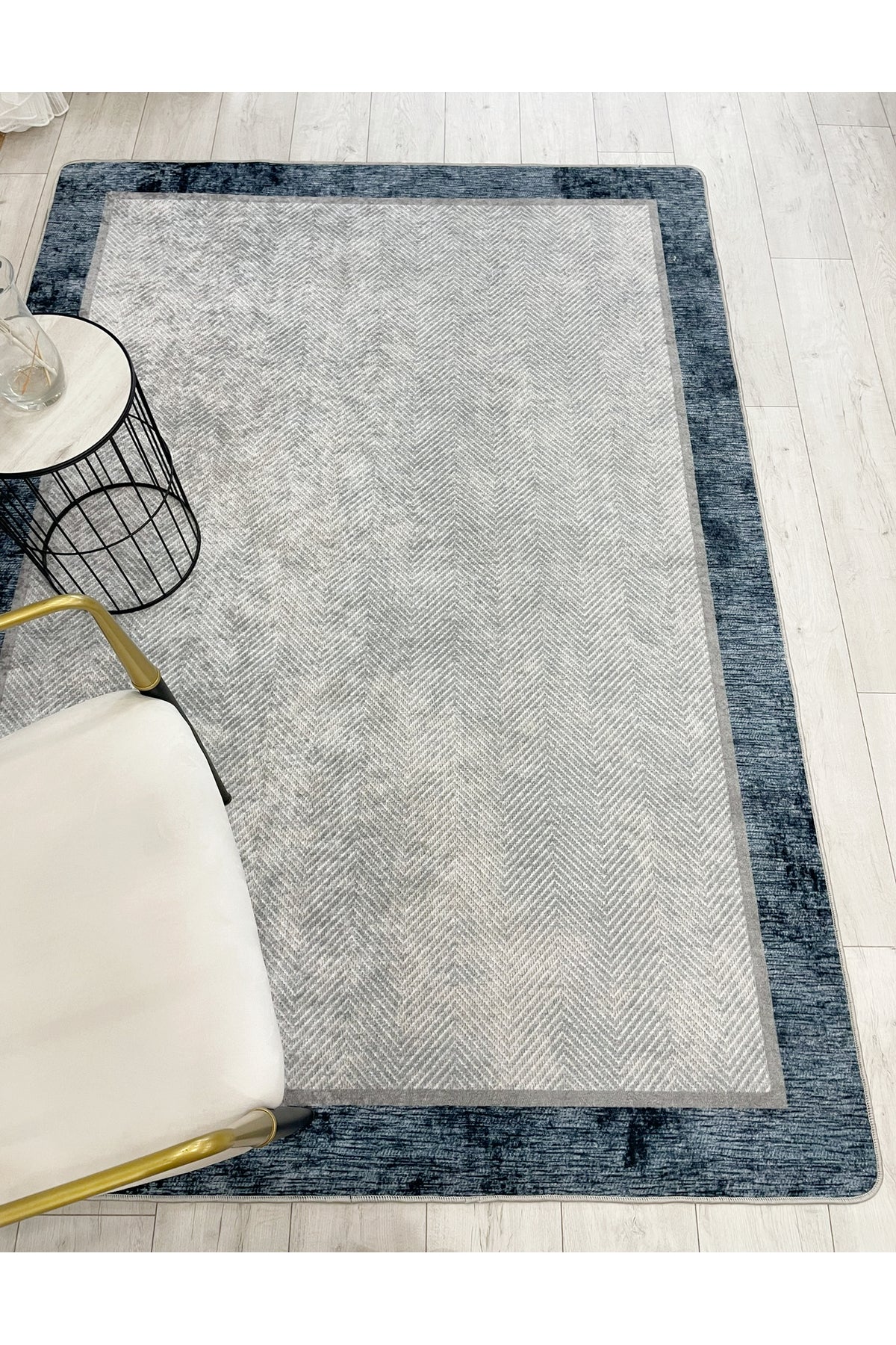 GRİ Jüt Sisal Görünüm Bordürlü Kaymaz Taban Yolluk Mutfak Halı