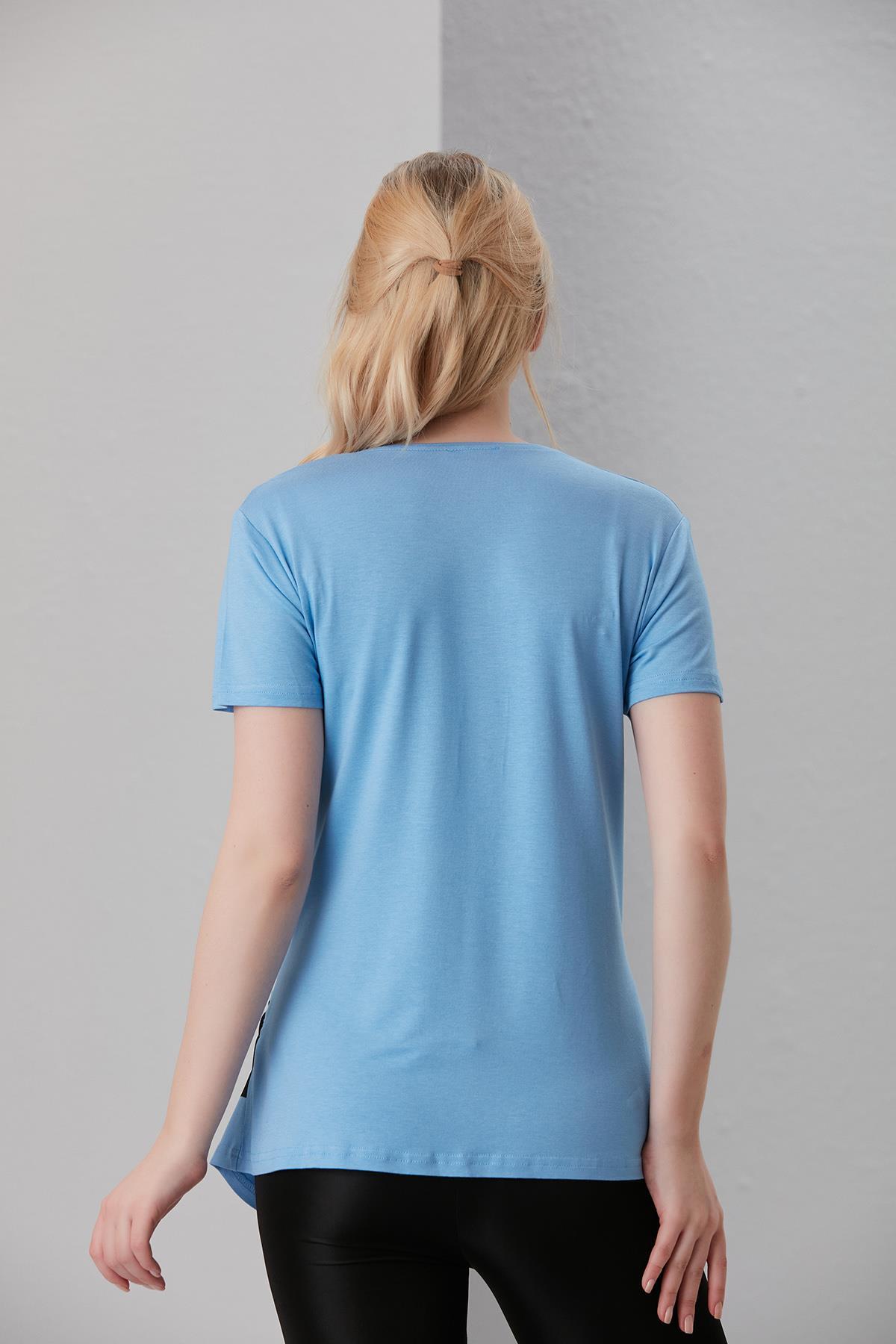 4505-kurnaz Kaçış Viskon Hamile Kısa Kol T-shirt