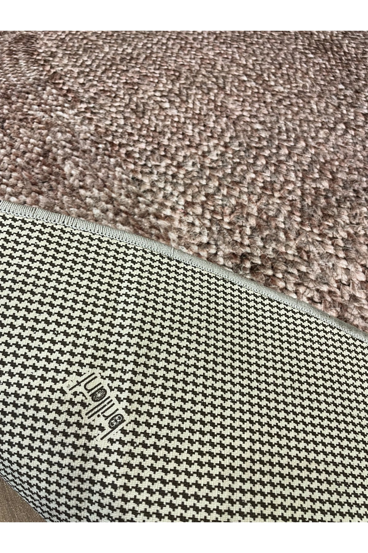 Hasır Jüt Görünümlü 3d Renkli Lateks Deri Taban Halı