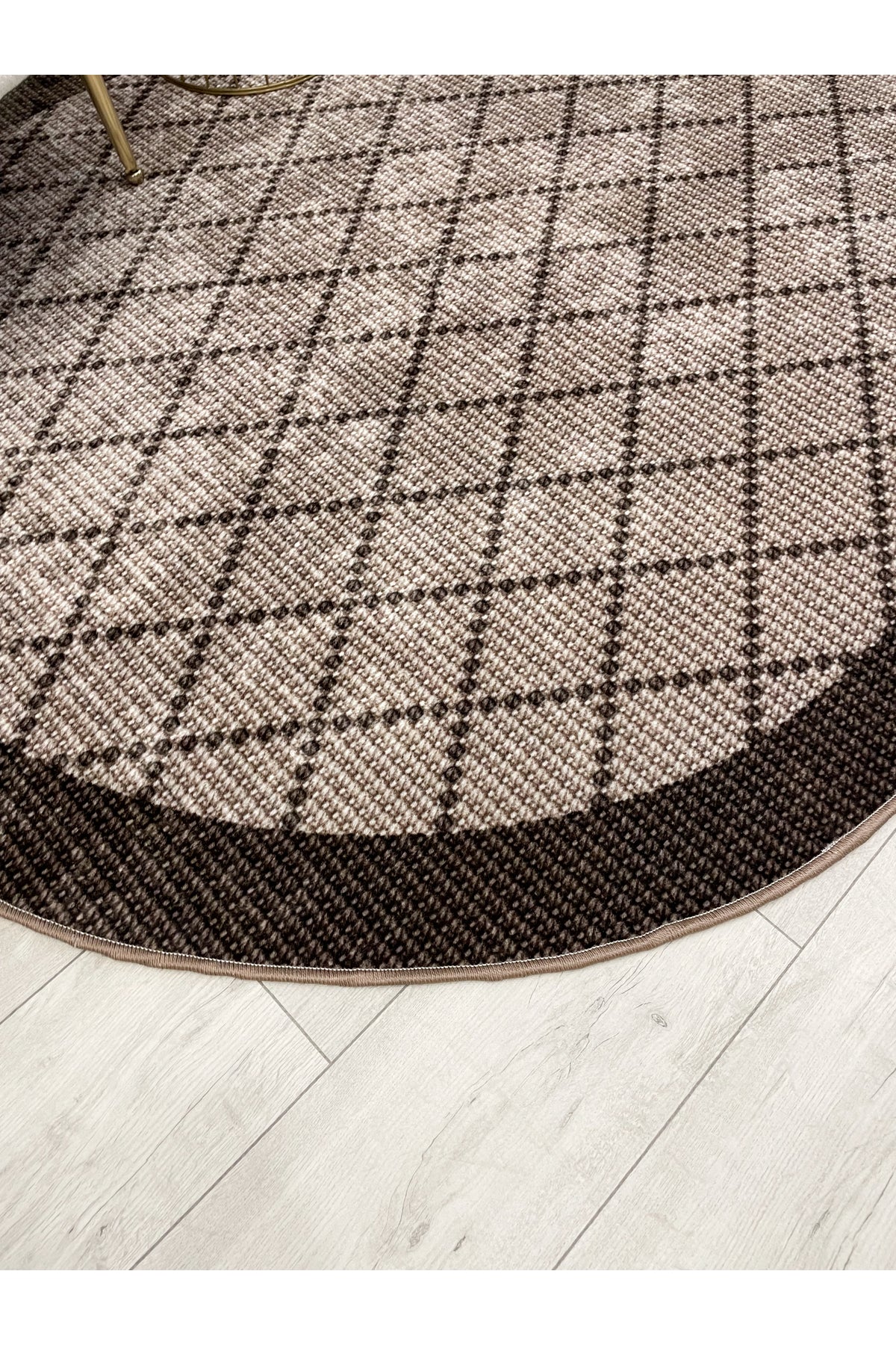 YEŞİL-KAHVERENGİ Jüt Sisal Görünüm Bordürlü Kaymaz Taban Yolluk Halı