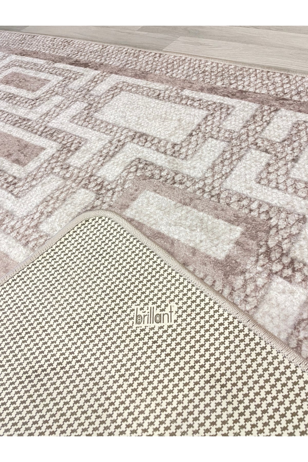 Geometrik Desen Modern Lateks Taban Salon Yolluk Antre Halı