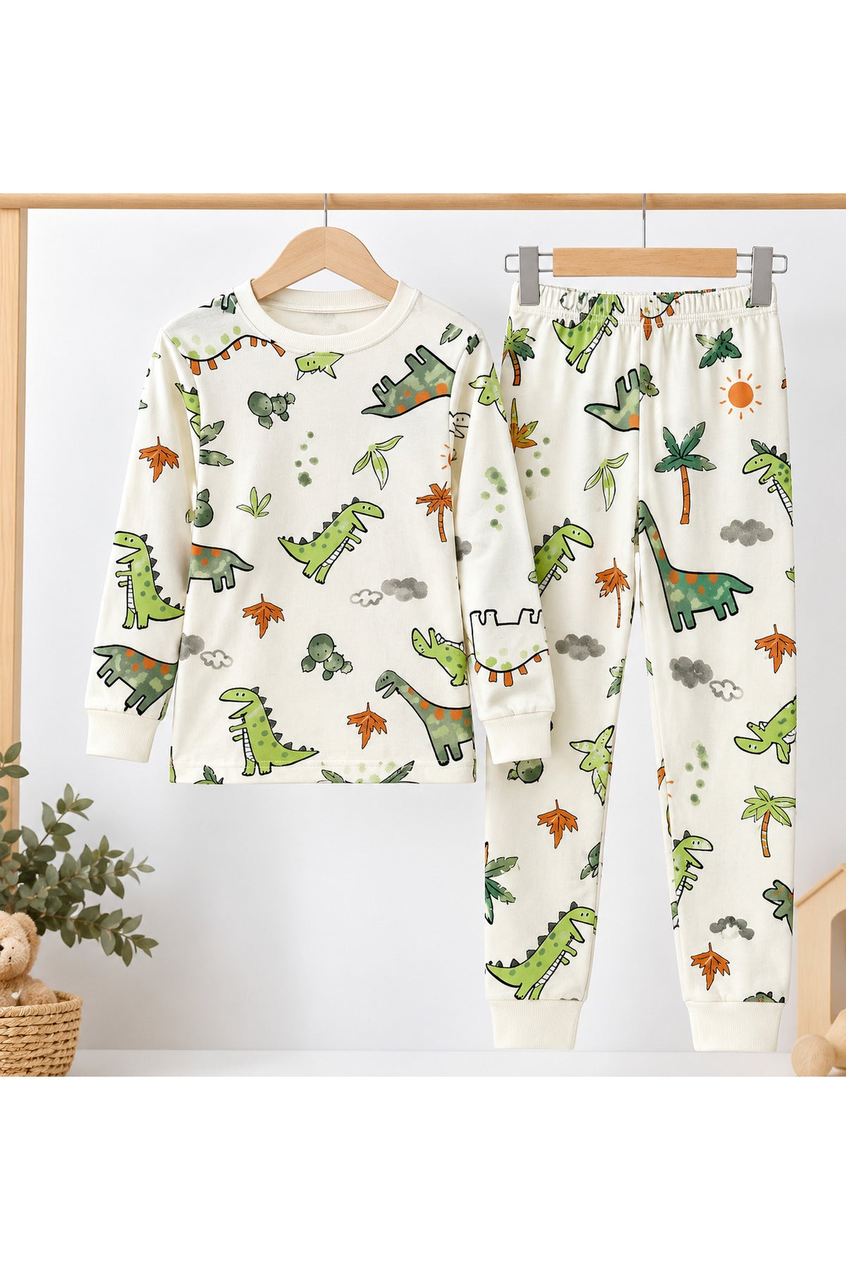 Erkek çocuk %100 pamuklu elmas kids uzun kollu pijama takımı