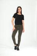 Women's Striped Elastic Cuff Sweatpants