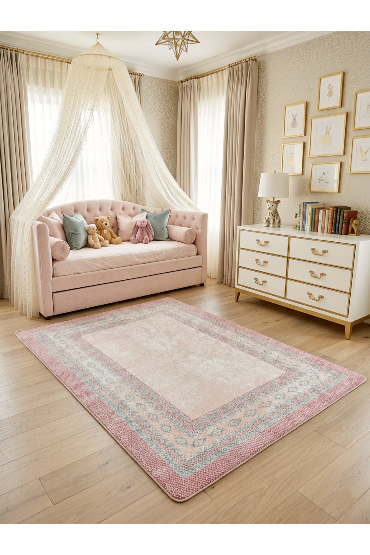 Modern Bohem Lateks Taban Çocuk Ve Bebek Odası Halısı