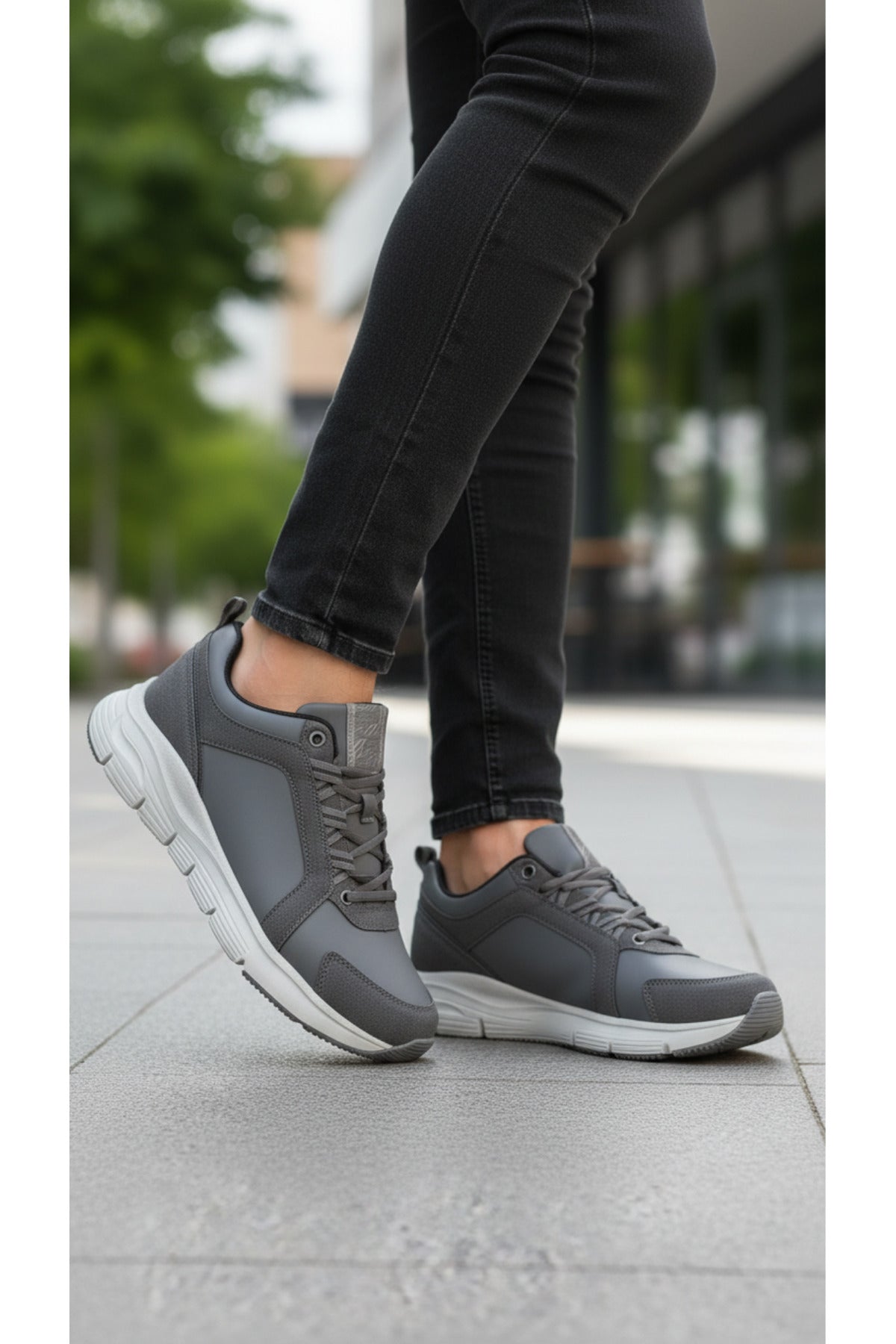Erkek Füme Taban Kalın Spor Ayakkabı Rahat, Hafif, Darbe Emici Günlük Sneaker