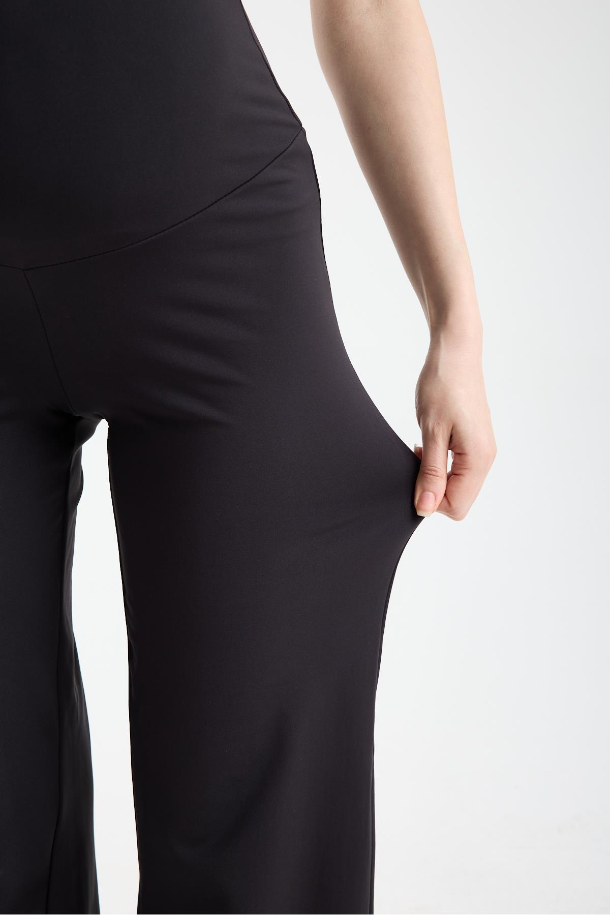 4566-Esnek Penye Yünlü ComfortLux Hamile Düz Pantolon