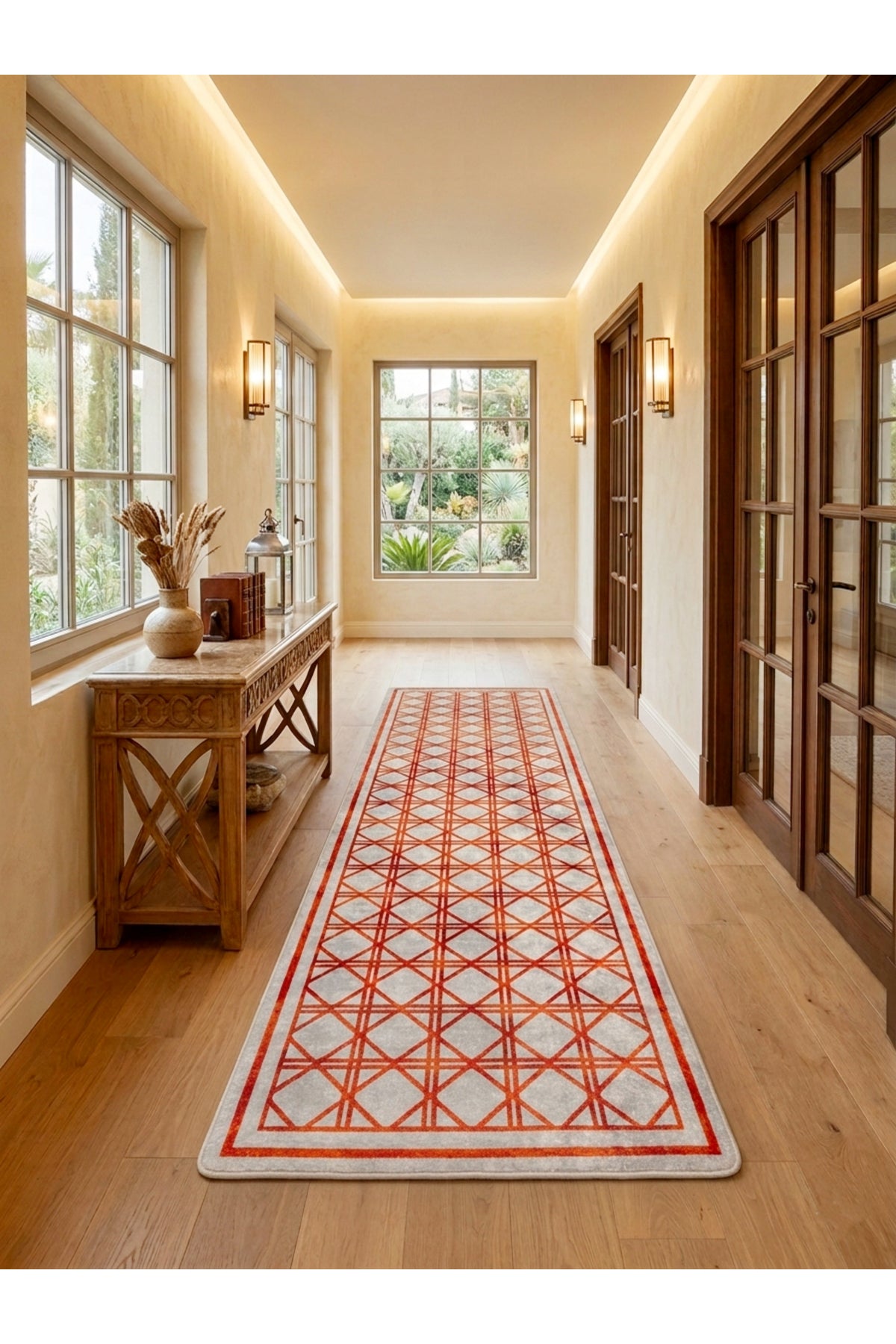 Geometrik Desen Lateks Taban Salon ve Yolluk Antre Halı