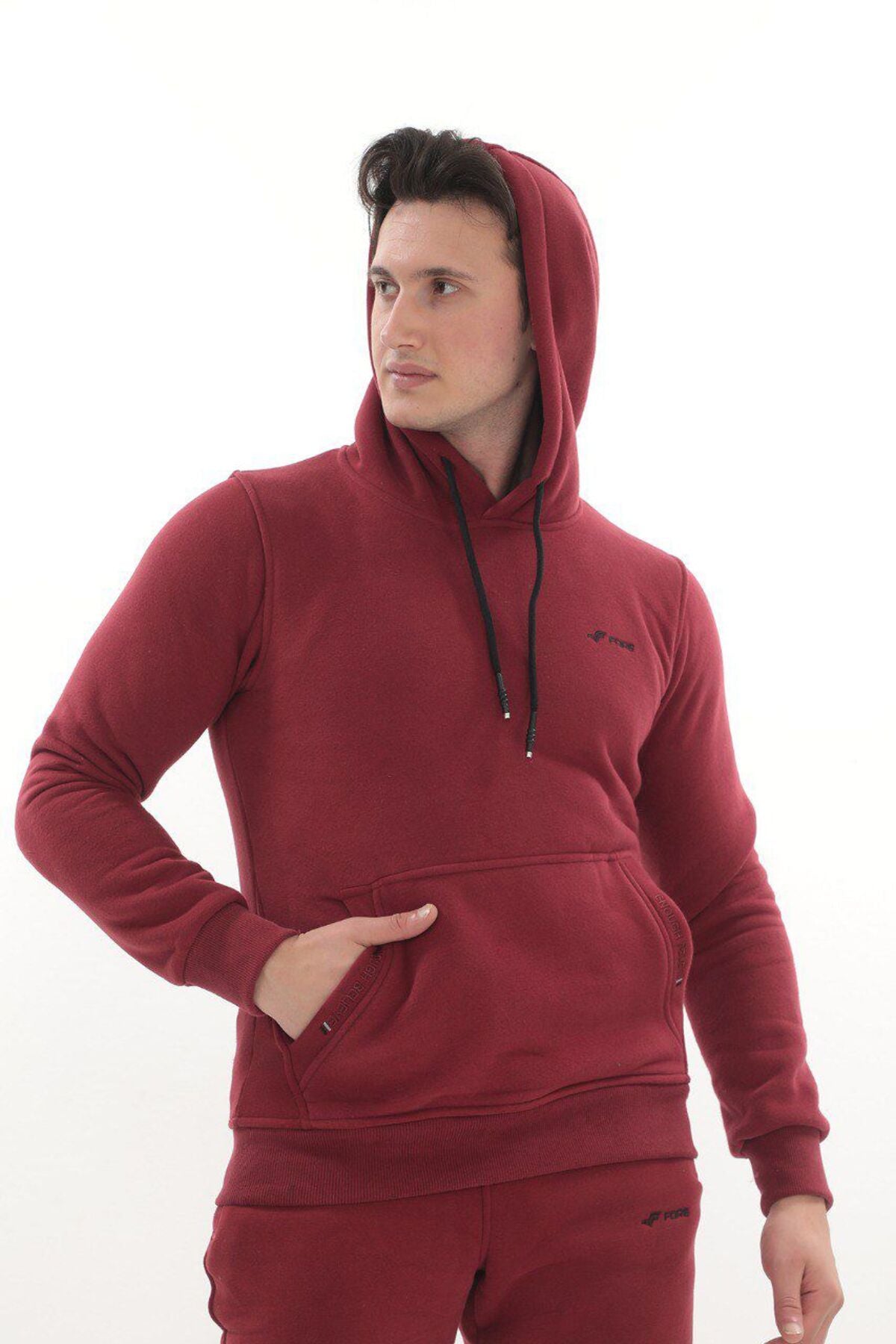 Kanguru Cepli Kapüşonlu 3 Iplik Kışlık Sweat Takım