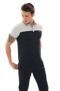 Men's Navy Polo Collar T-shirt Set