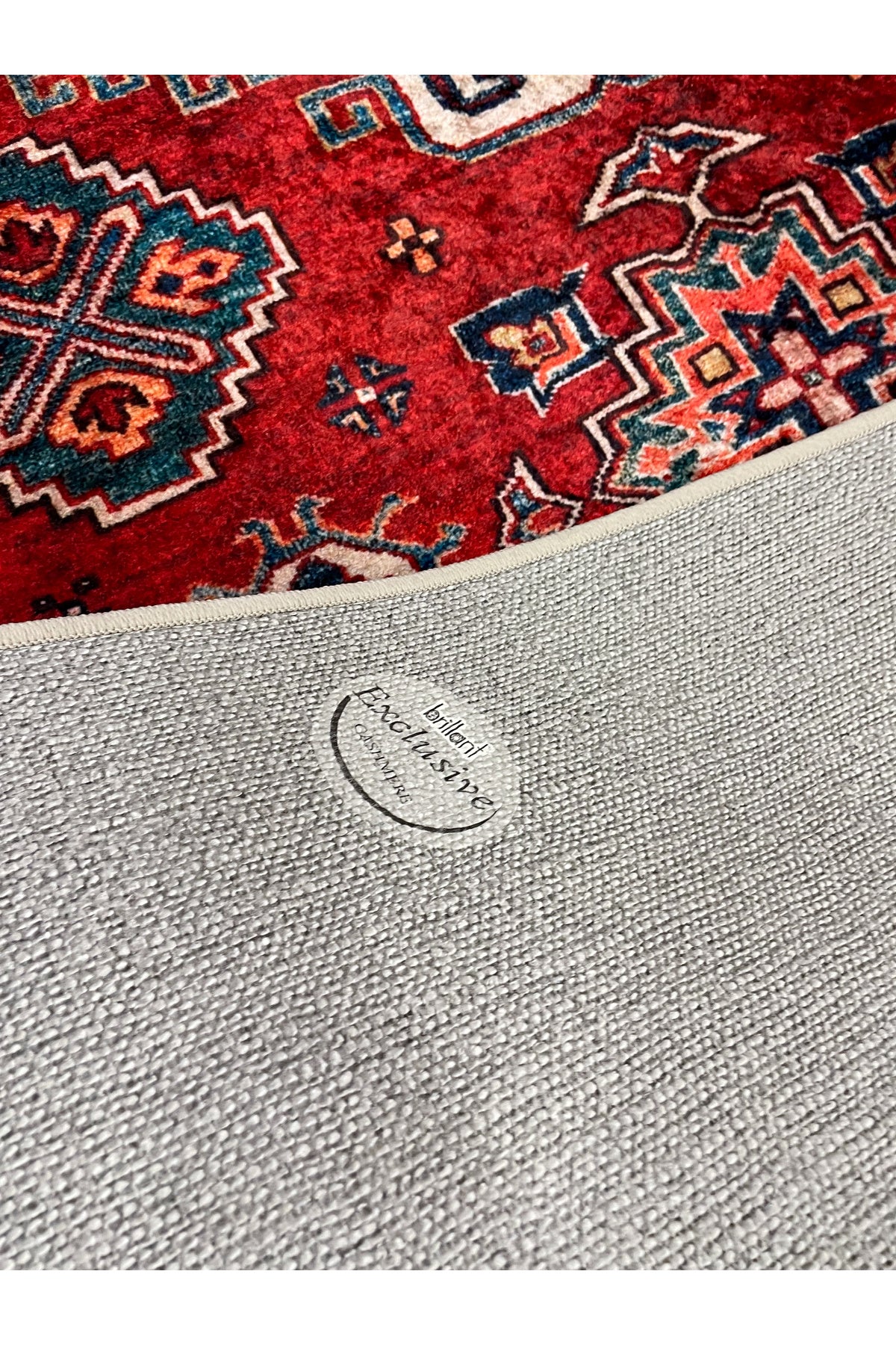 Kilim Motifli Klasik Kaymaz Taban Daire Halı