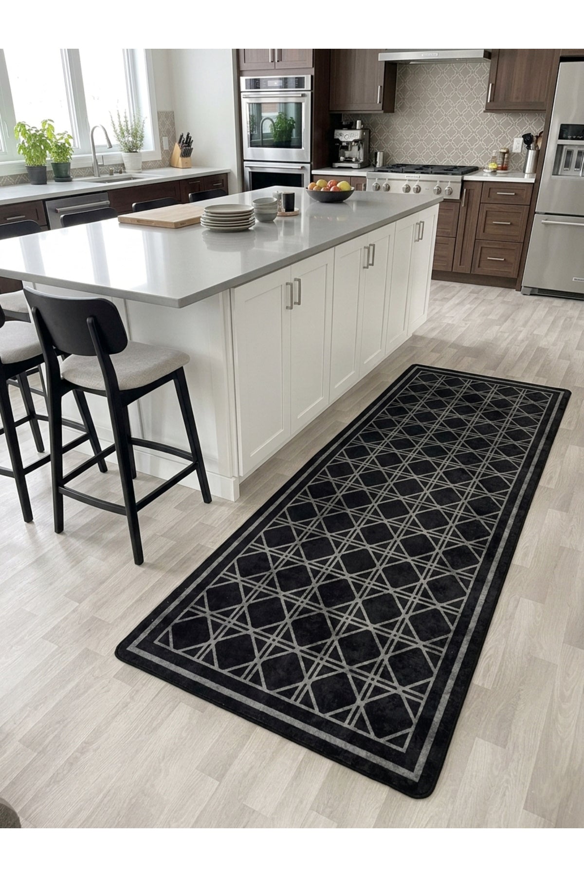Geometrik Desen Lateks Taban Salon ve Yolluk Antre Halı