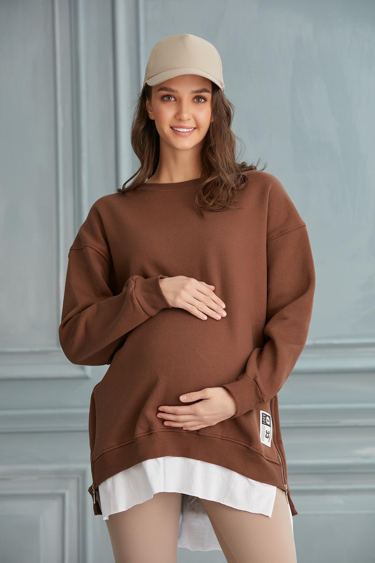 6465-üç Iplik Penye Yünlü Hamile Giyim Sweatshirt