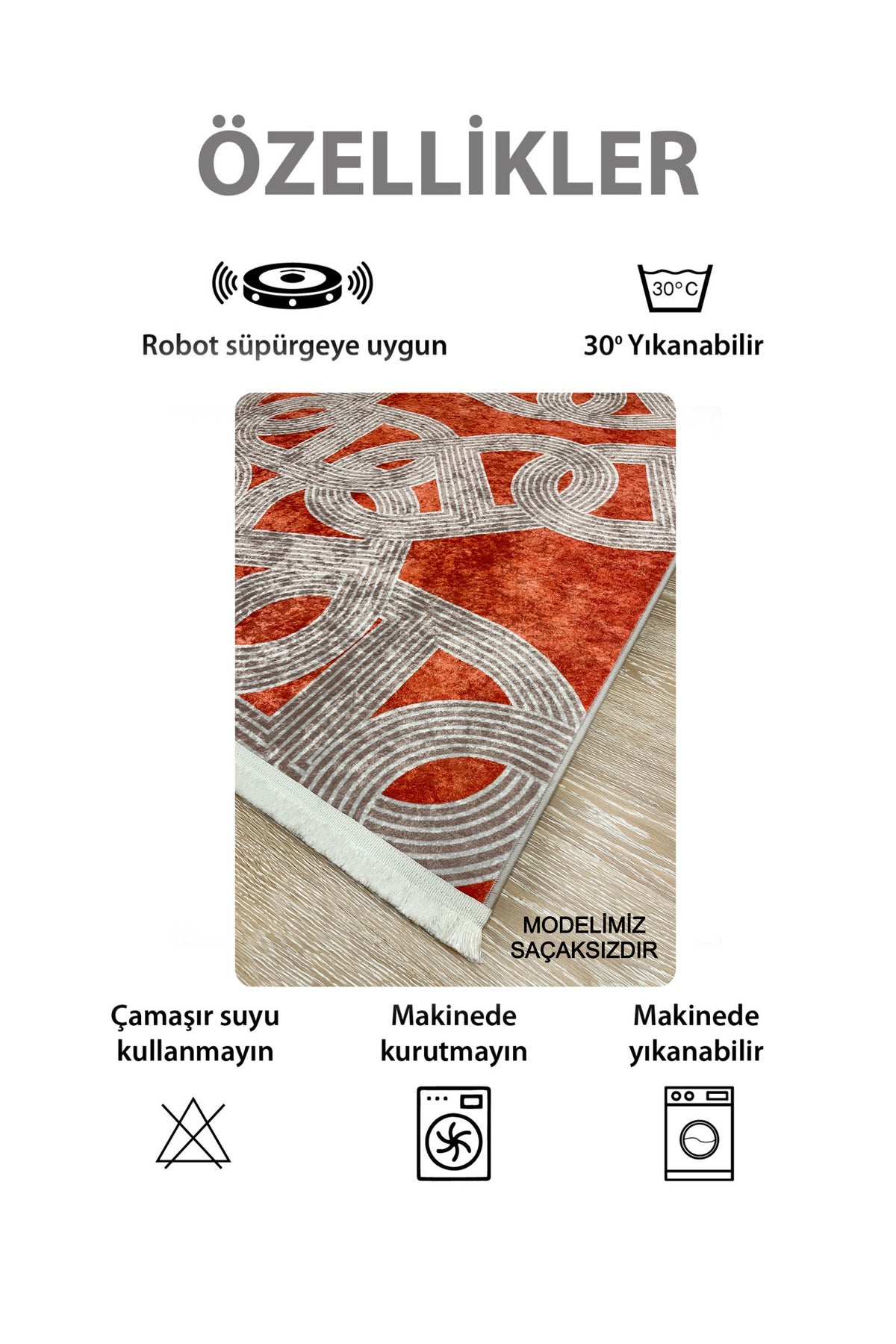 Çengel Desen Modern Desen Lateks Taban Halı