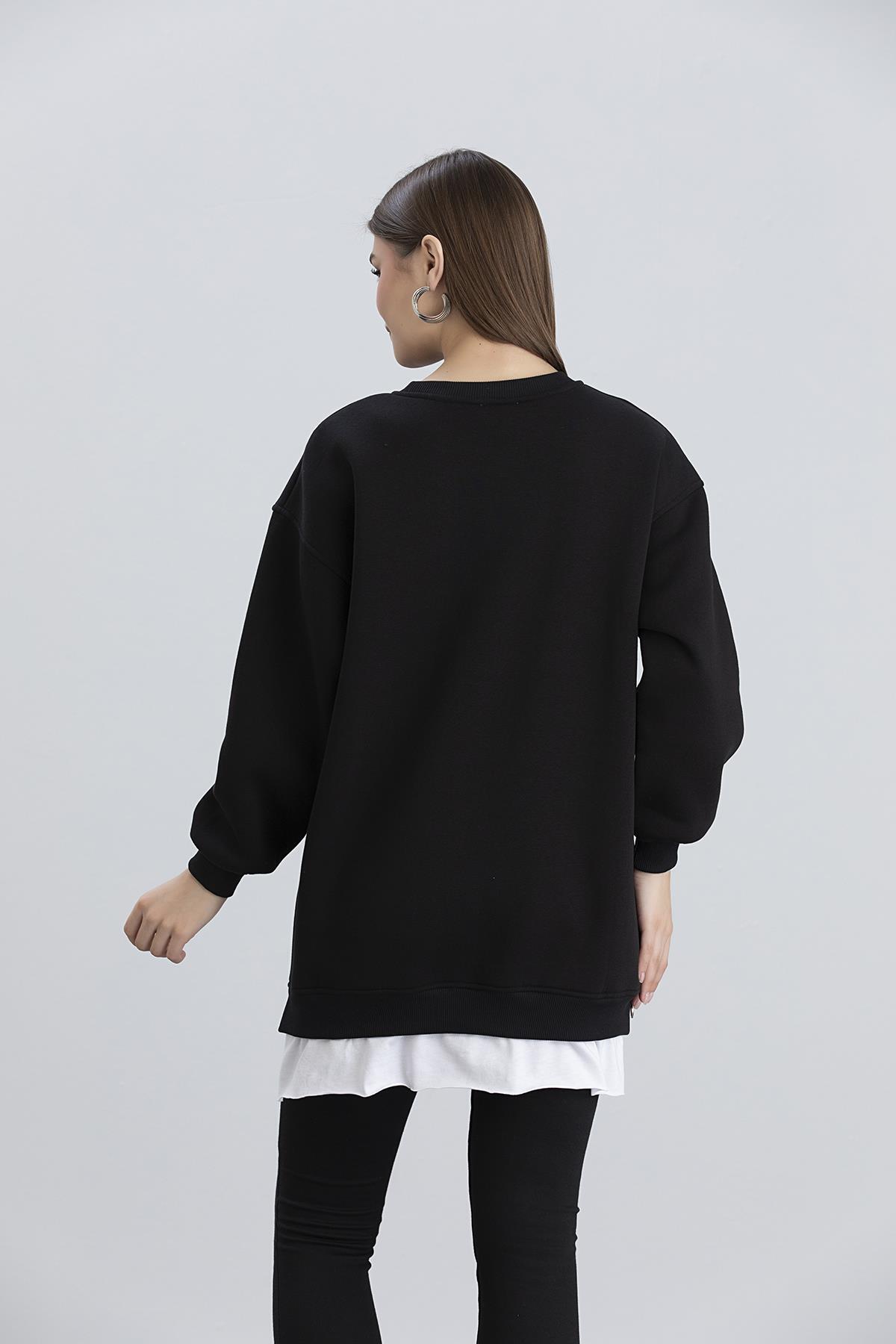 Işşil 7000-Üç İplik Penye Yünlü Kadın-Kız Sweatshirt