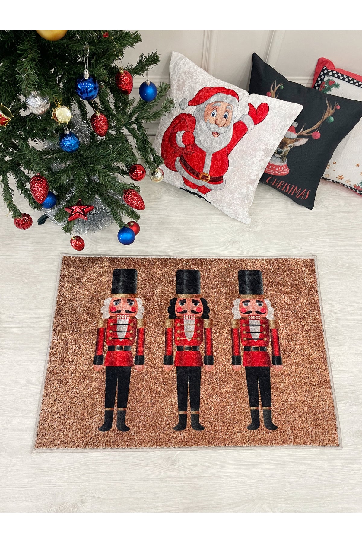 Kurşun Asker Detaylı Dekoratif Yılbaşı Paspas Ölçü 60x90