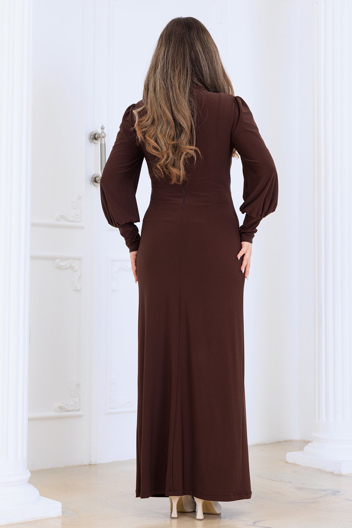 Eleni̇ Taşli Tesettür Abi̇ye Elbi̇se