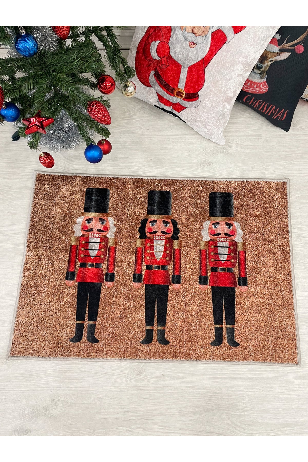 Kurşun Asker Detaylı Dekoratif Yılbaşı Paspas Ölçü 60x90