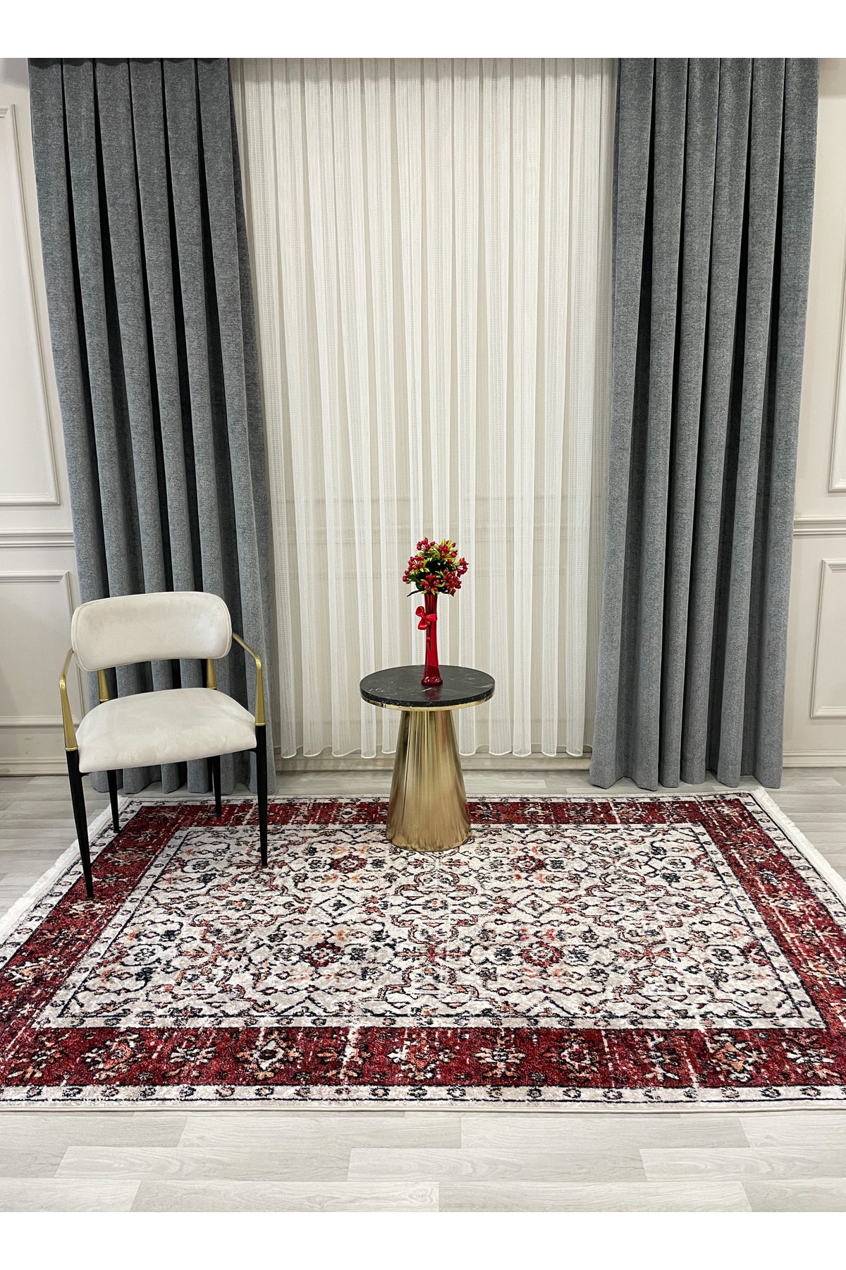 Kilim Motifli SAÇAKLI Klasik Kaymaz Taban Halı