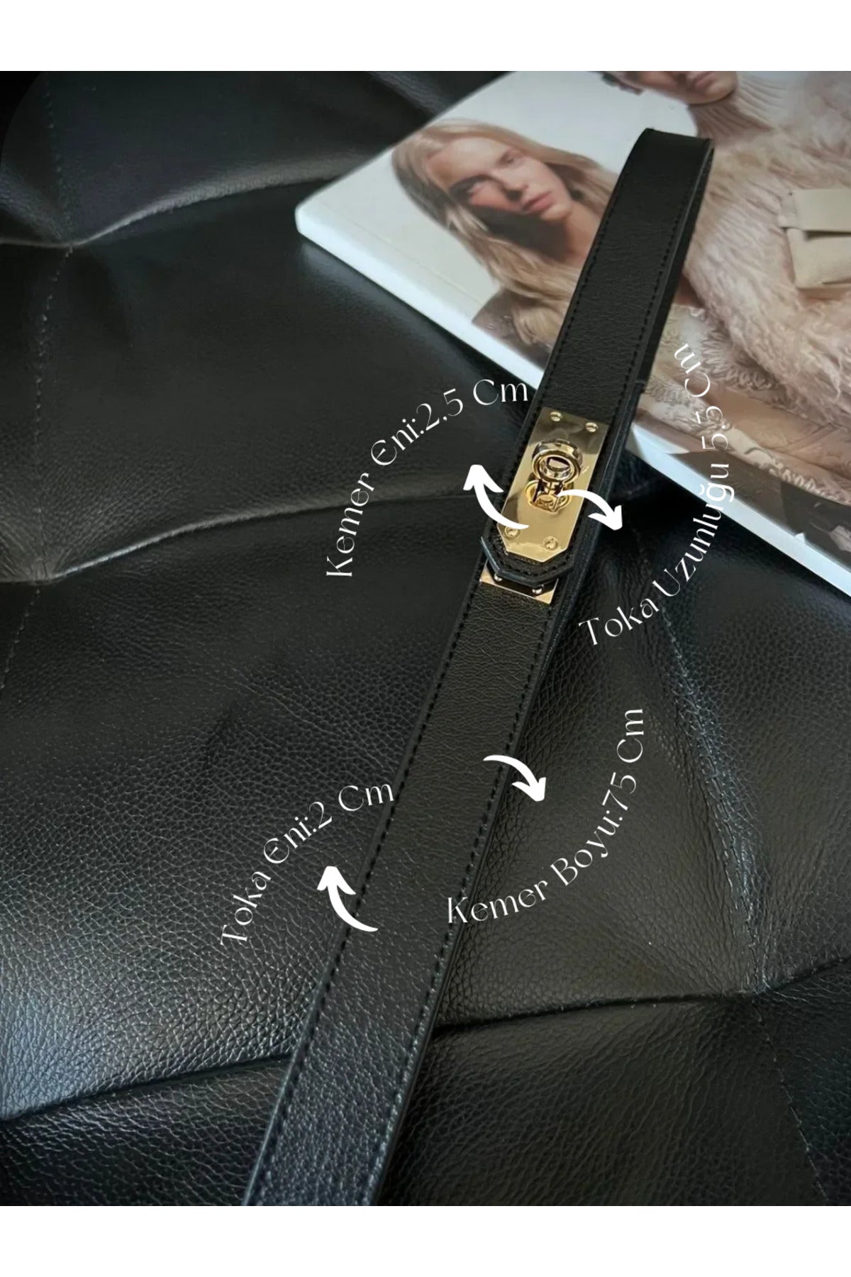 Kilit Tokalı İnce Lastikli Kadın Pantolon Kemeri, Ceket Kemeri, Gömlek Kemeri, Elbise Kemeri
