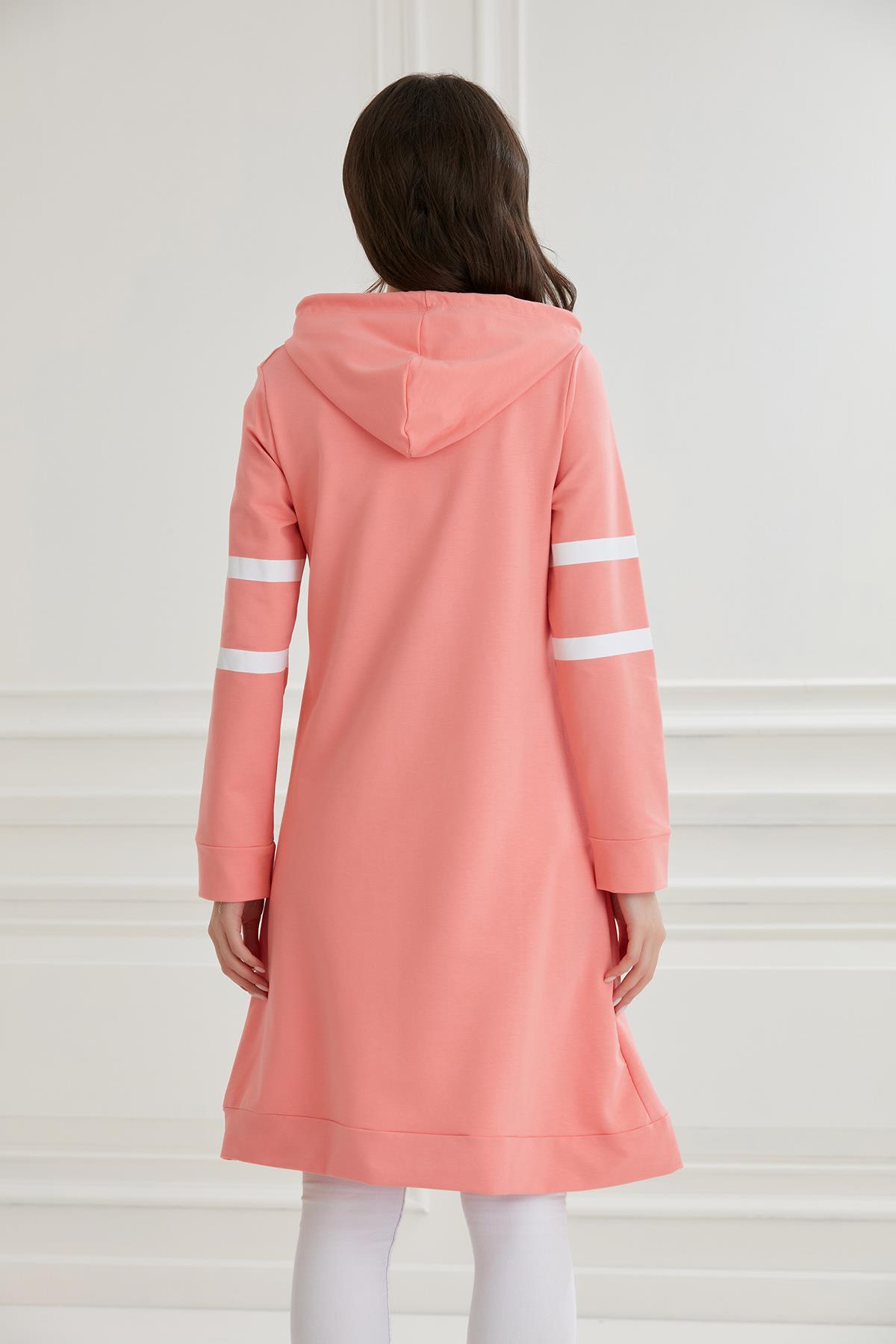 O7213-bant Çizgi Kol Emzirmeli Hamile Sweatshirt-tunik