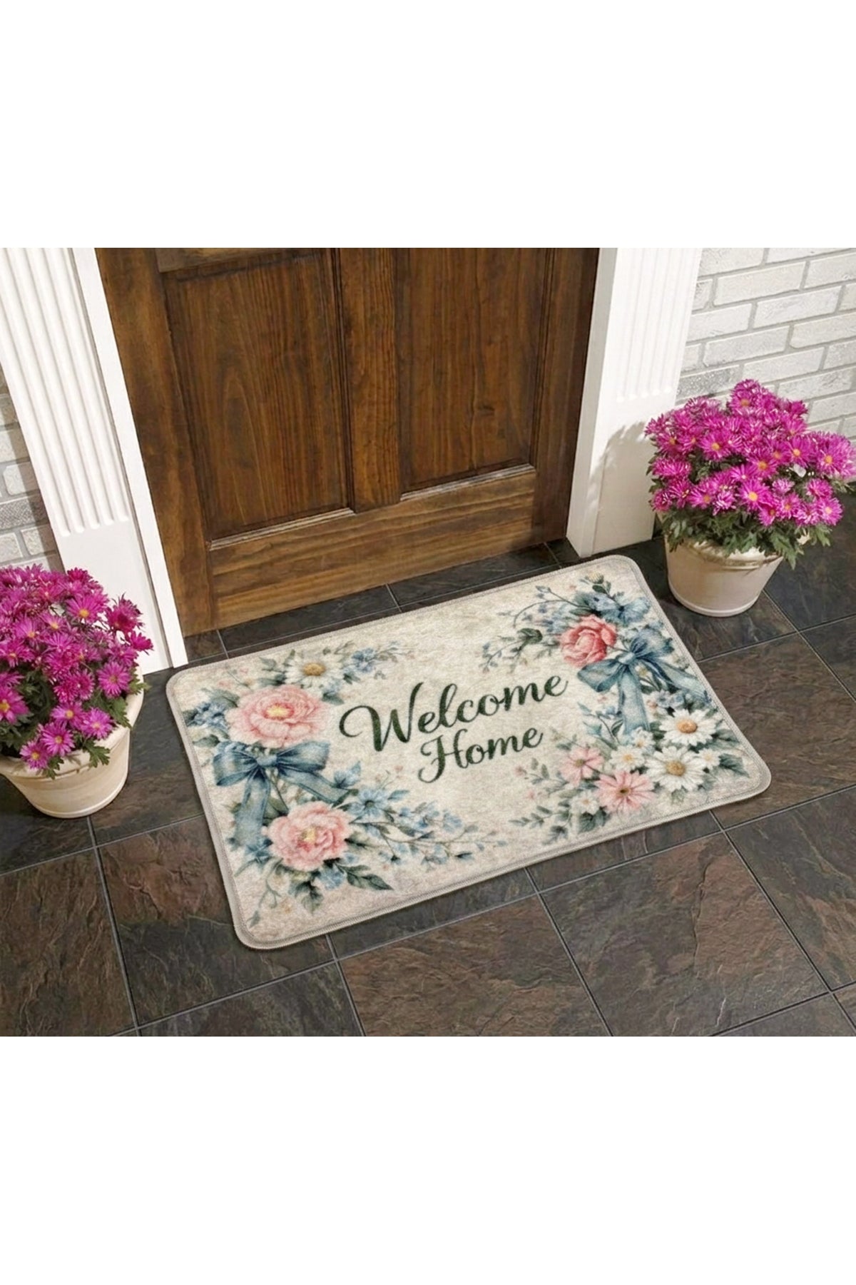 Dekoratif Welcome Yazılı Kapı Önü Paspası (Ebat 50x70)
