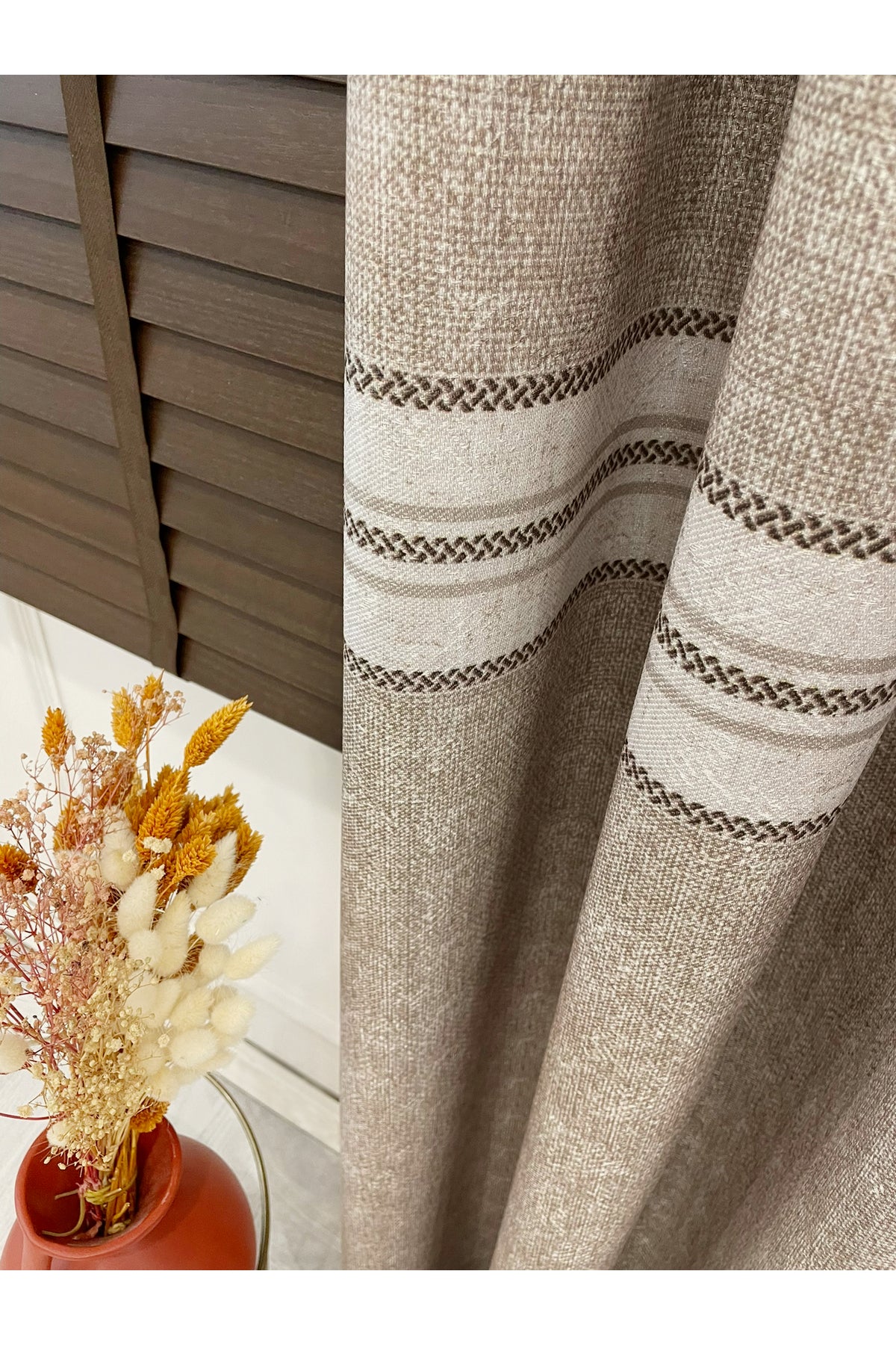 GRİ- Bordür Geçişli 1/3 Sık Pile Yumuşak Dokulu Fon perde