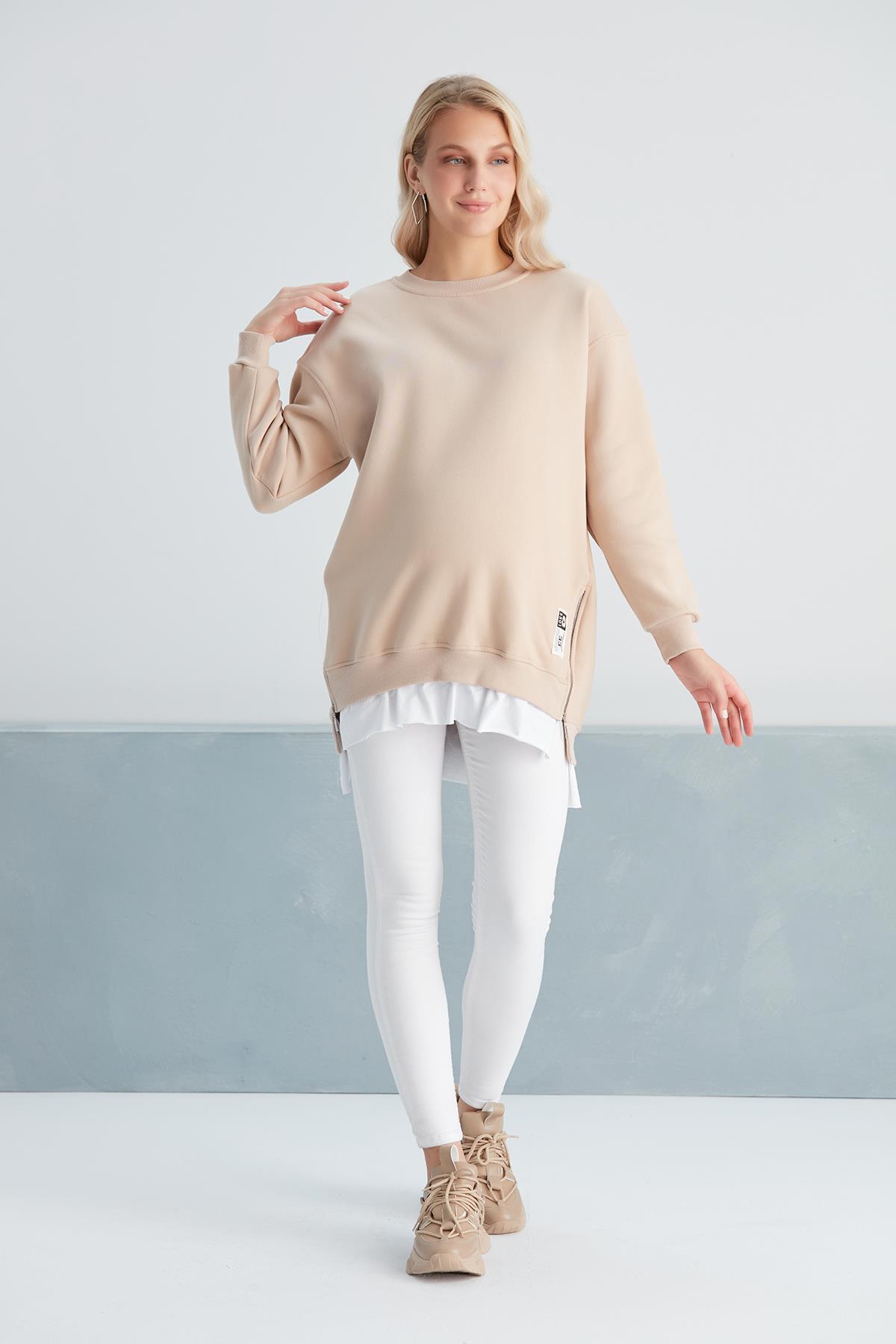 6465-üç Iplik Penye Yünlü Hamile Giyim Sweatshirt