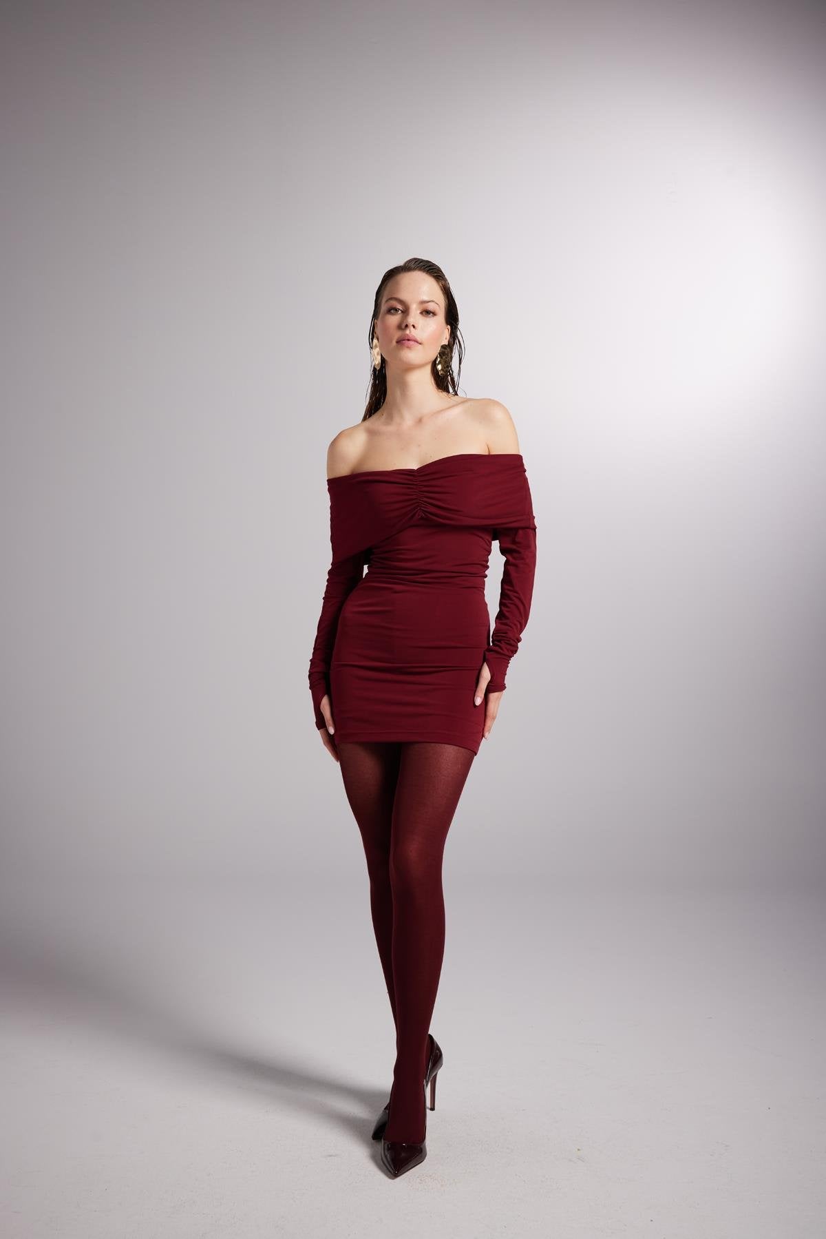 Dreamer Elbise Bordo Bordo L