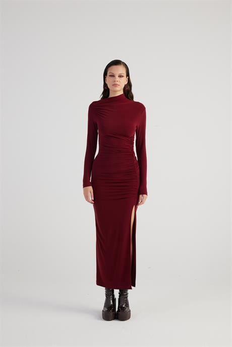 Yasmin Elbise Bordo Bordo L