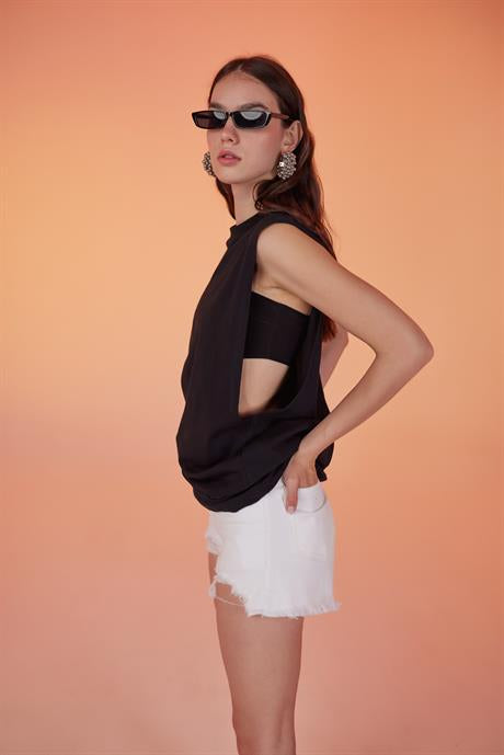 Army Oversize Tshirt Siyah Siyah L