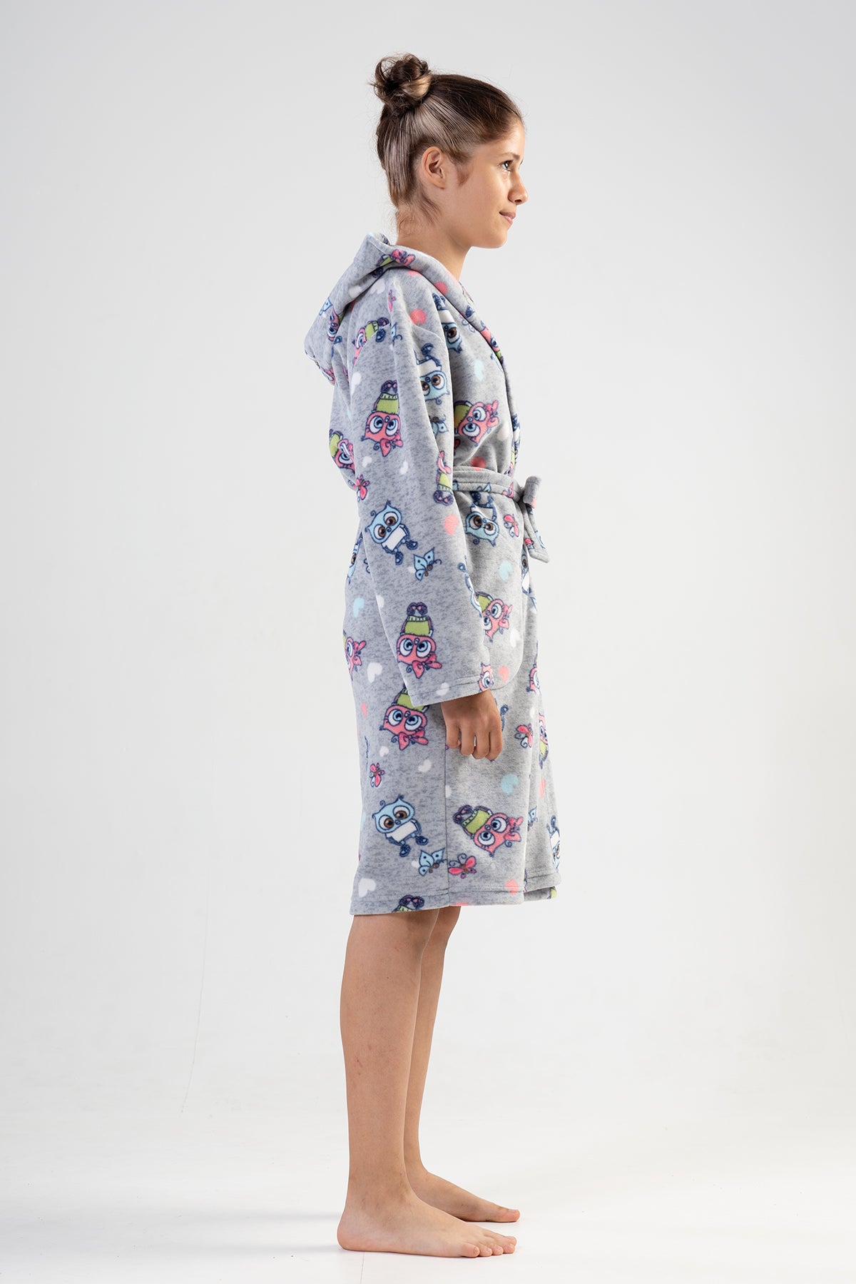 KIZ COCUK POLAR KAPSONLU CEPLI SABAHLIK