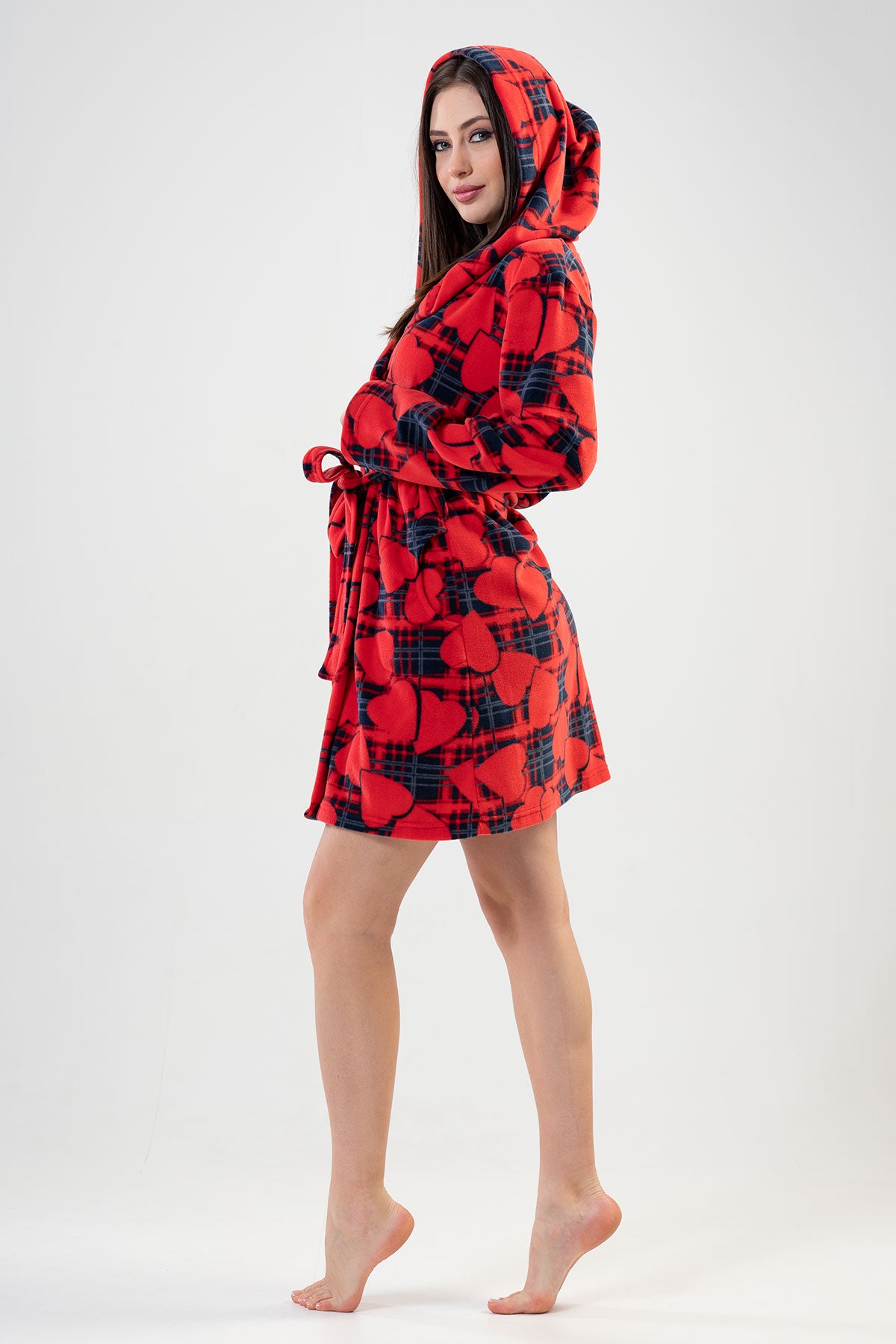 Woman Red Love Dressing Gown