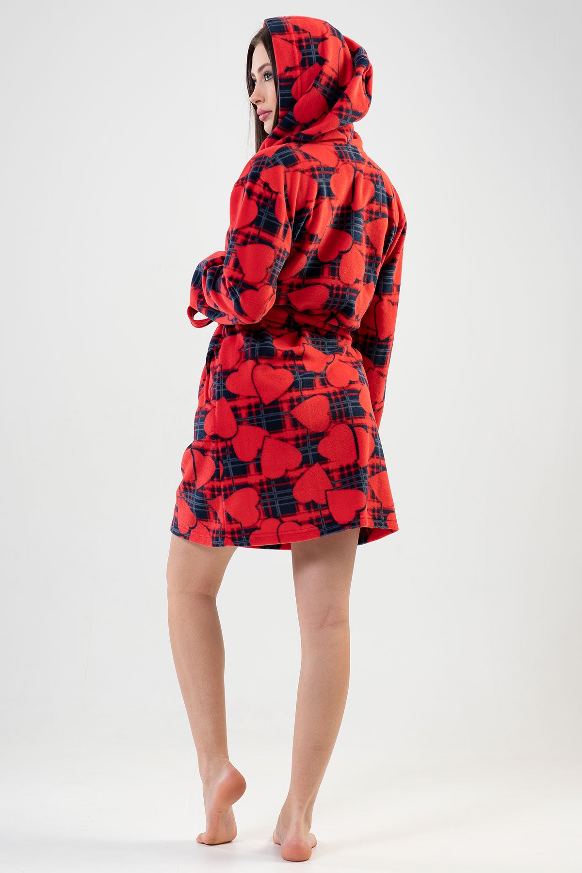 Woman Red Love Dressing Gown