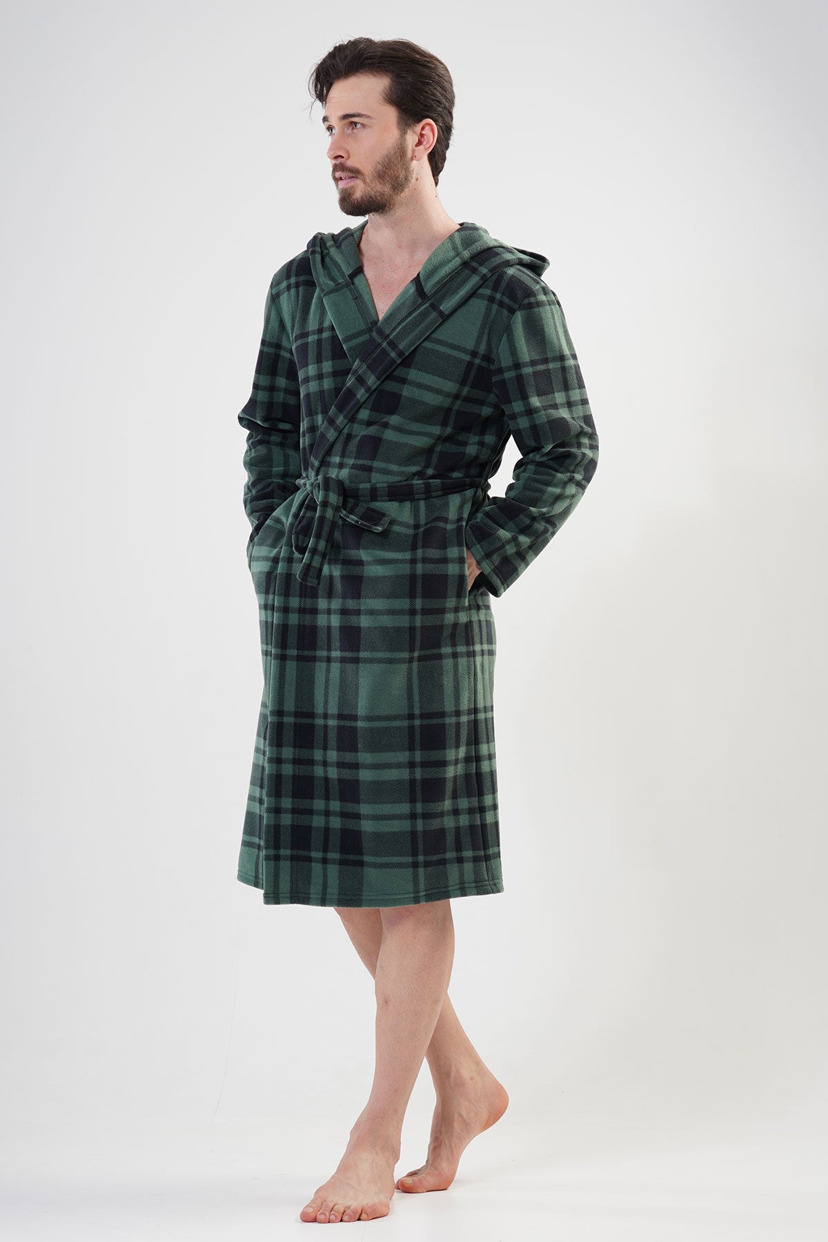 ERKEK POLAR KAPSONLU UZUN KOL UZUN CEPLI SABAHLIK