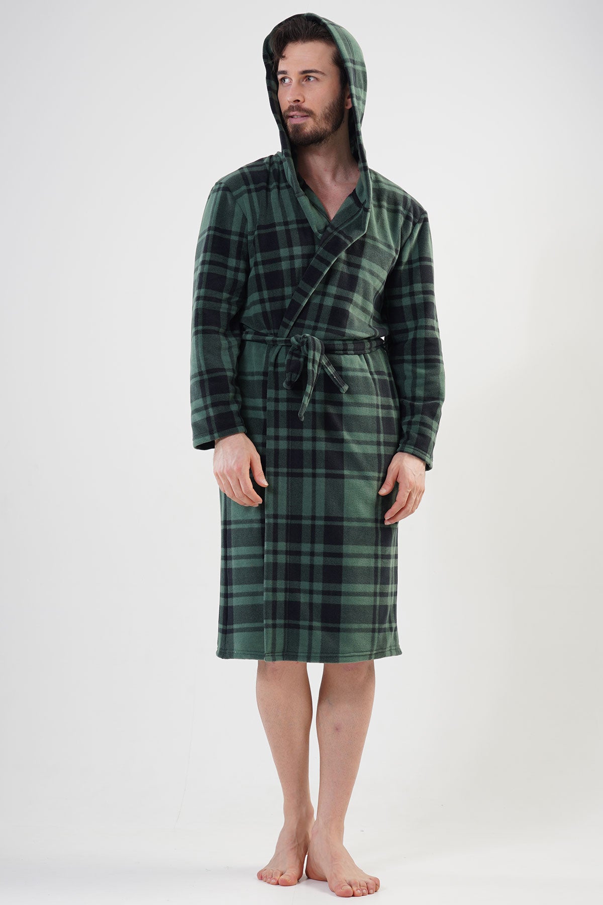 ERKEK POLAR KAPSONLU UZUN KOL UZUN CEPLI SABAHLIK