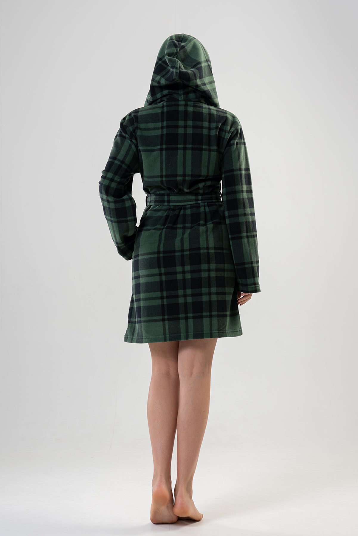 Woman Black and Khaki Dressing Gown