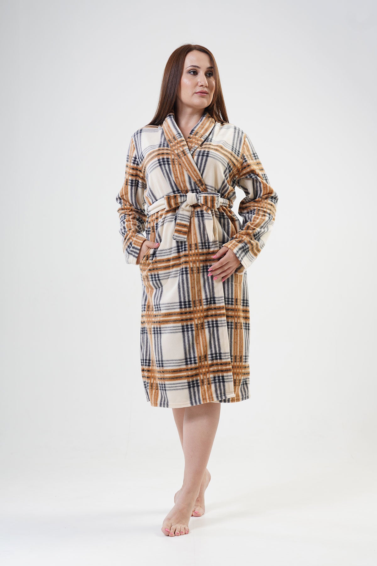 Woman Brown Dressing Gown