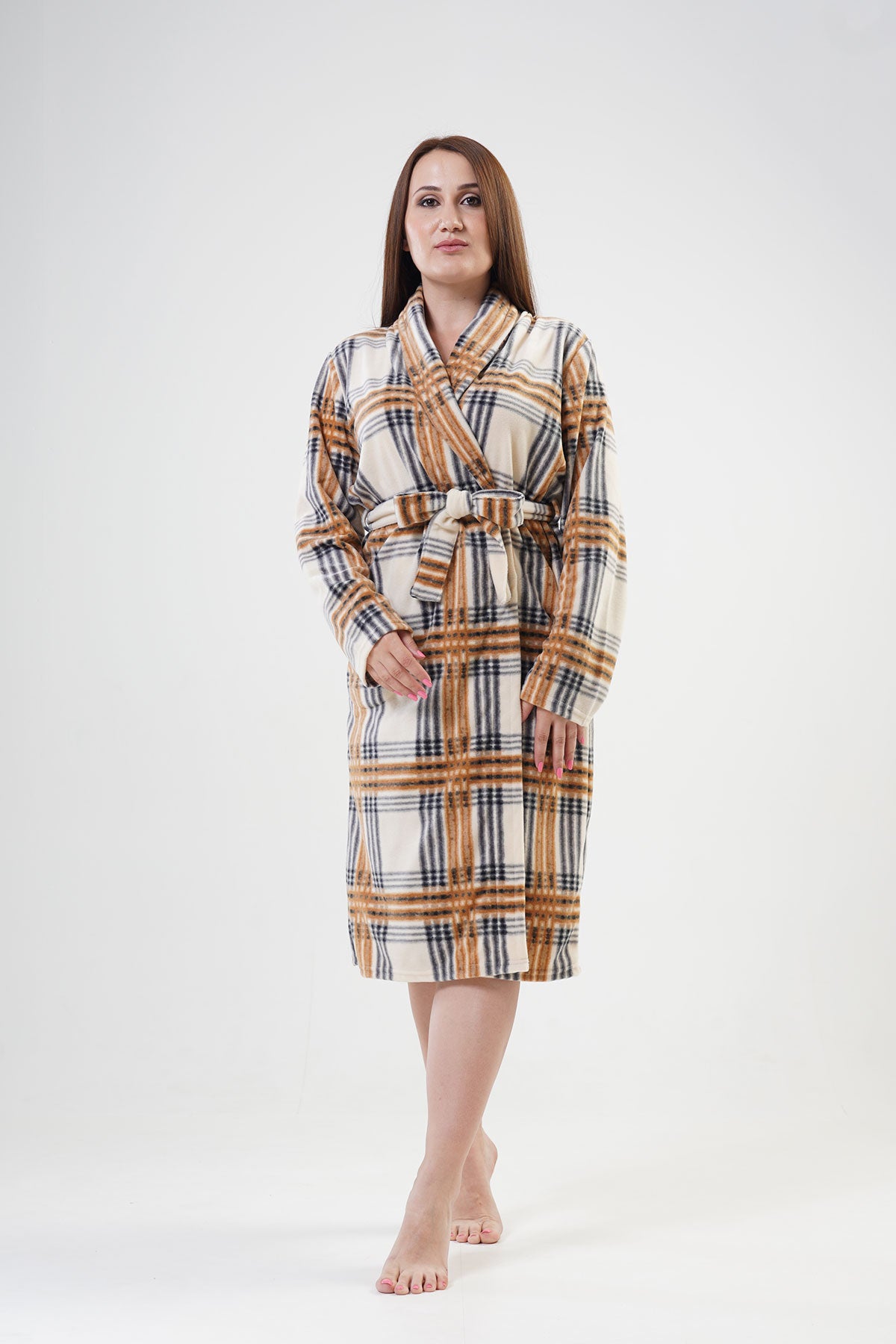 Woman Brown Dressing Gown