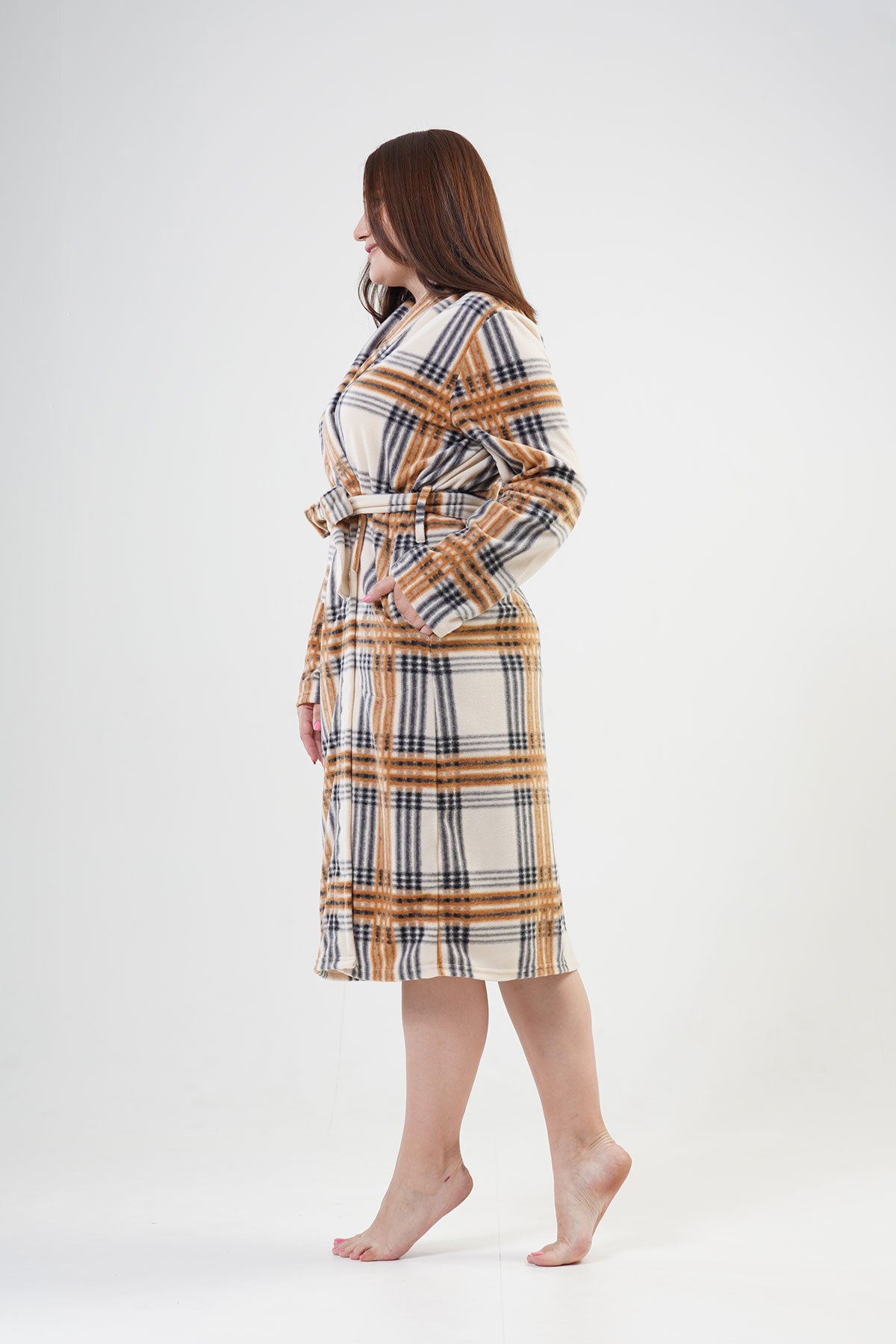 Woman Brown Dressing Gown