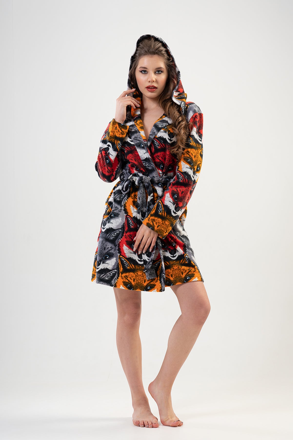 Woman Dark Winter Dressing Gown