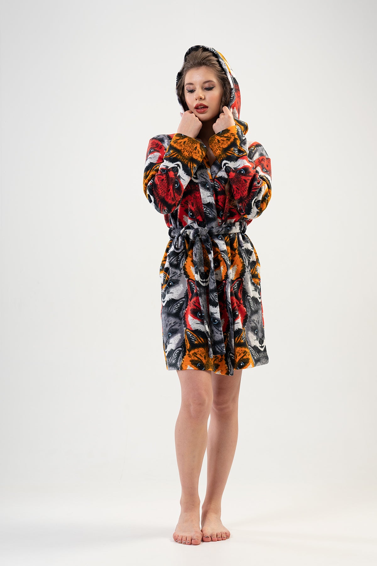 Woman Dark Winter Dressing Gown