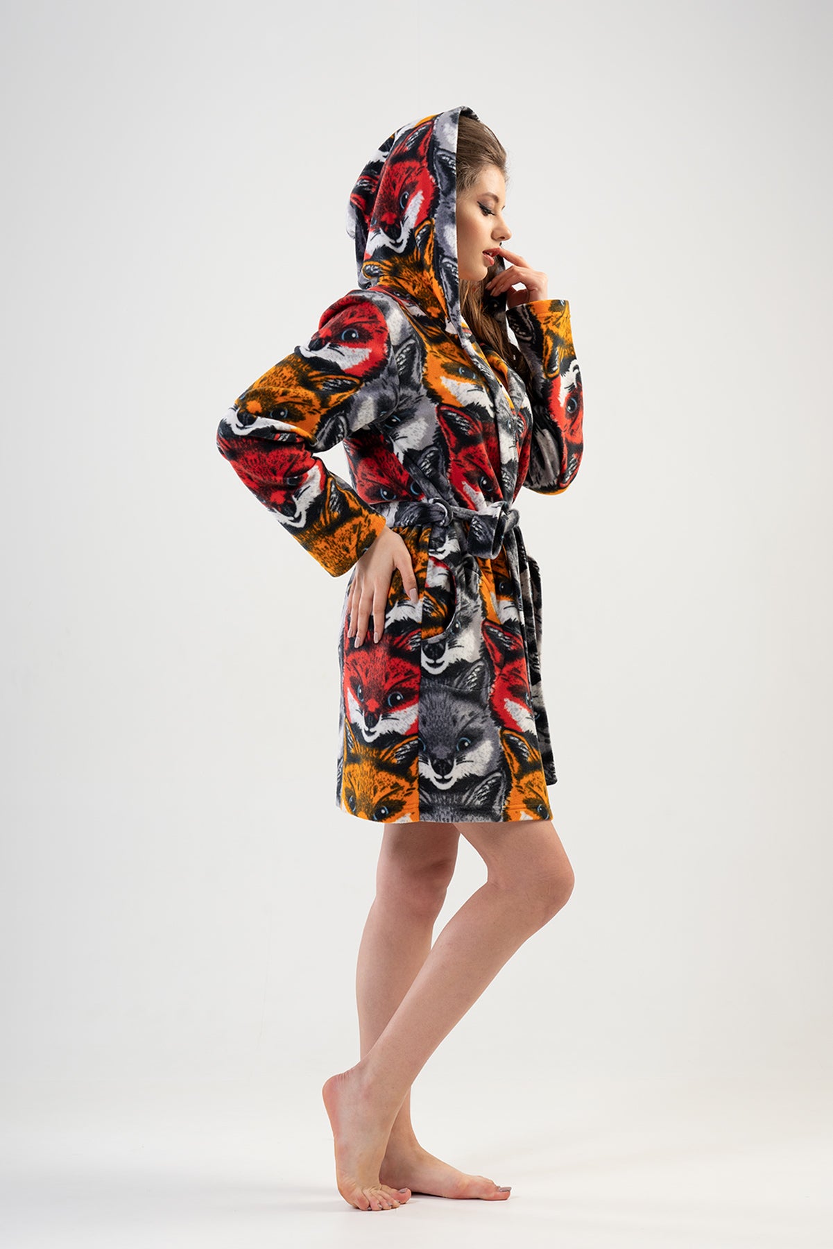 Woman Dark Winter Dressing Gown